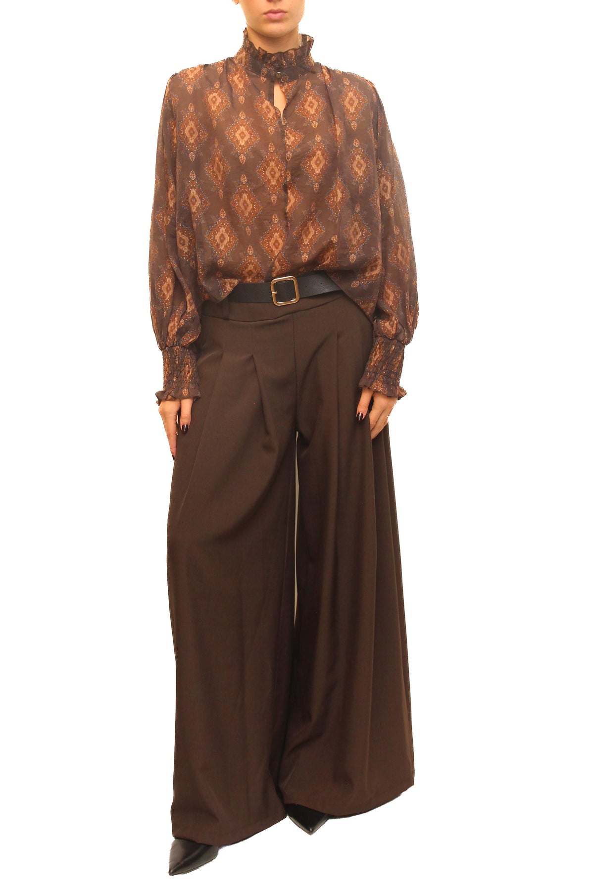 LEVH - Blusa Berre - Fantasia grigio/marrone