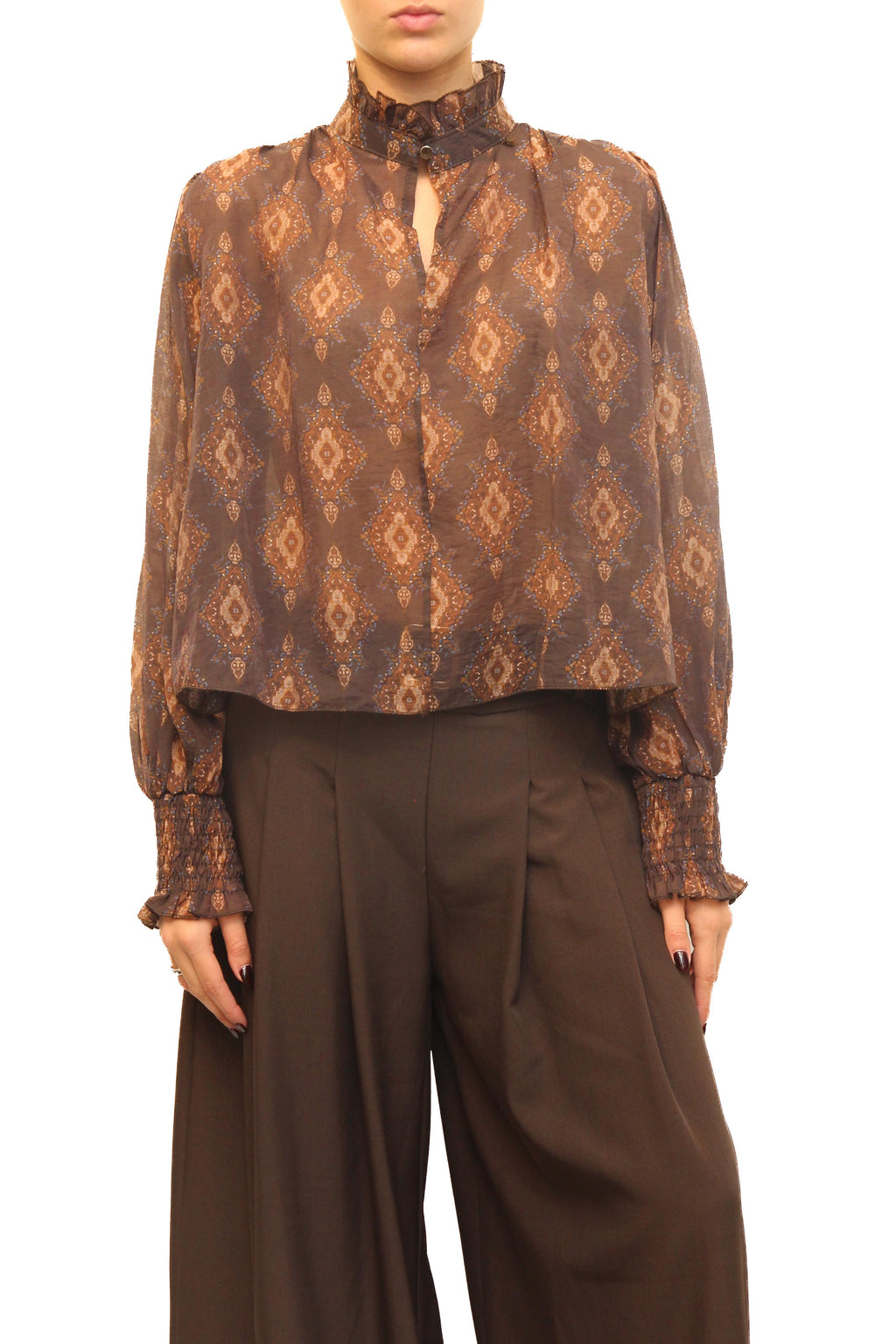 LEVH - Blusa Berre - Fantasia grigio/marrone