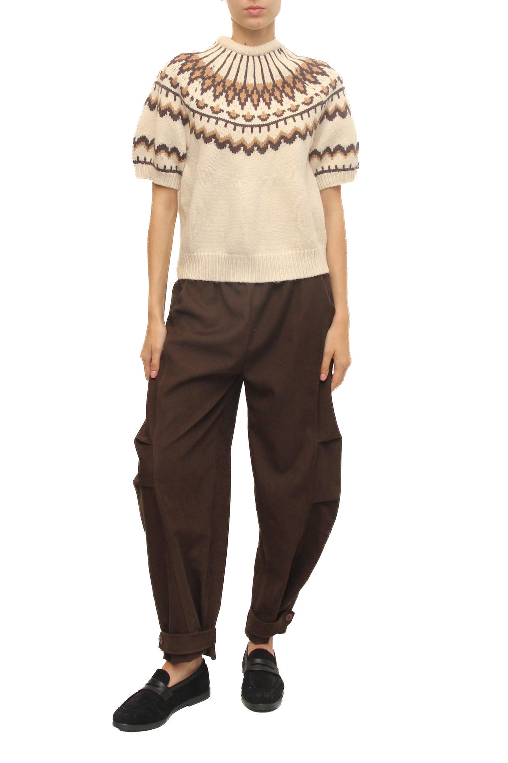 LEVH - Maglia Mabelle - Panna/marrone