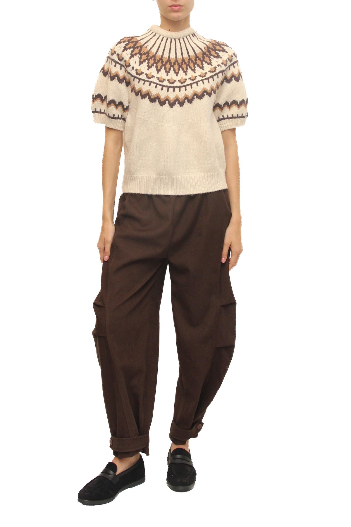 LEVH - Maglia Mabelle - Panna/marrone
