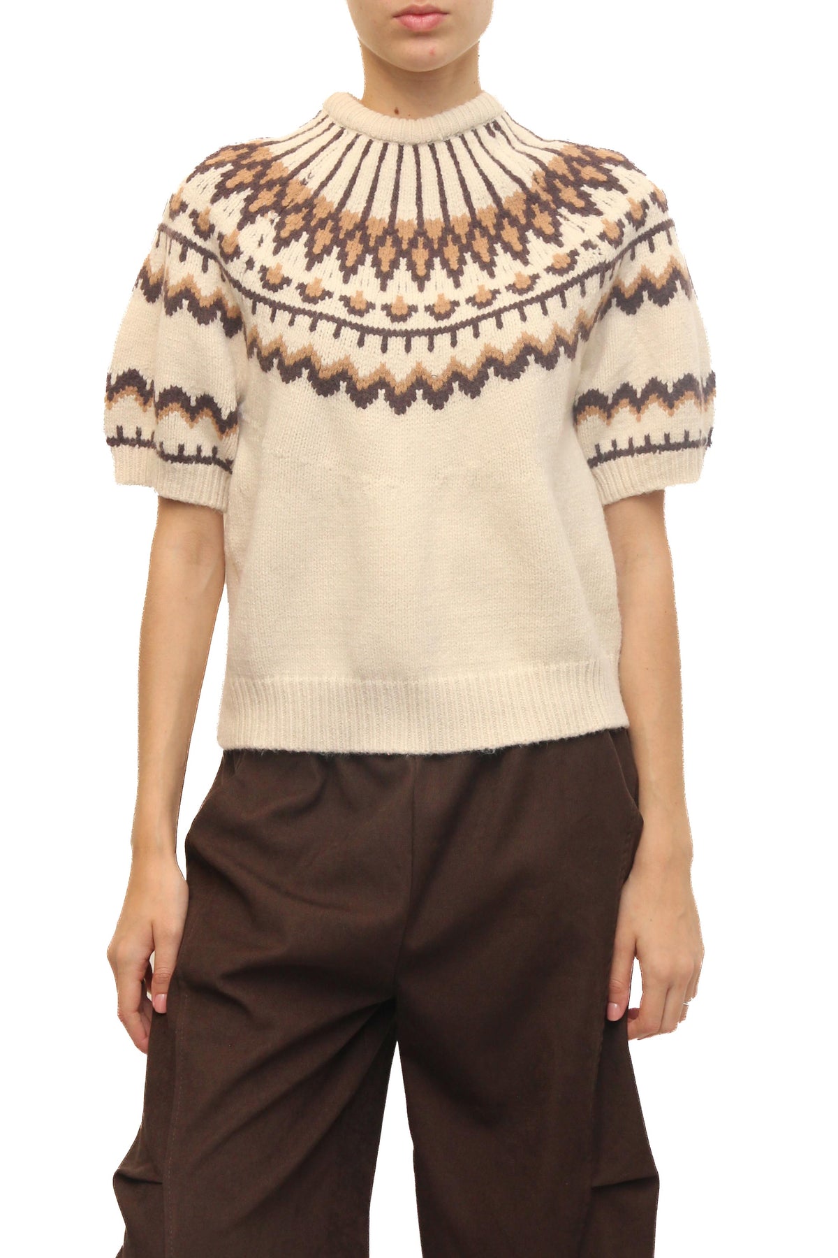 LEVH - Maglia Mabelle - Panna/marrone