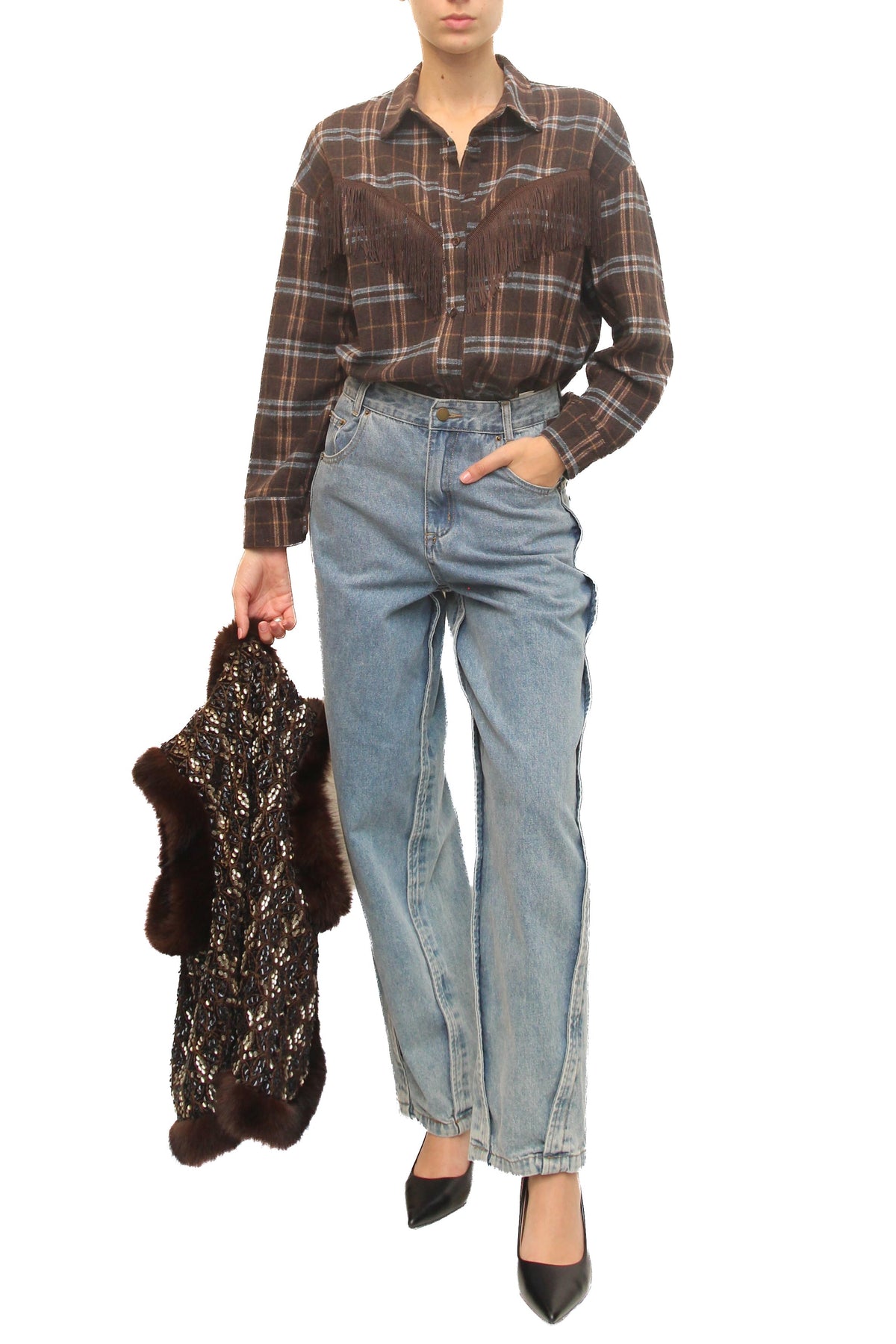 LEVH - Camicia Cordova - Check marrone/celeste