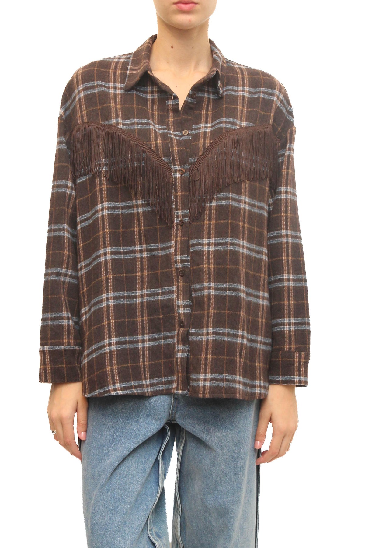LEVH - Camicia Cordova - Check marrone/celeste