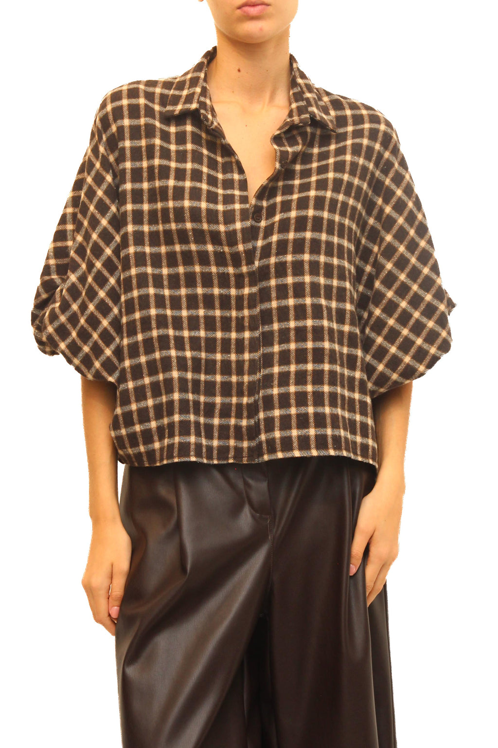 LEVH - Camicia Cenyan - QUADRO MARRONE
