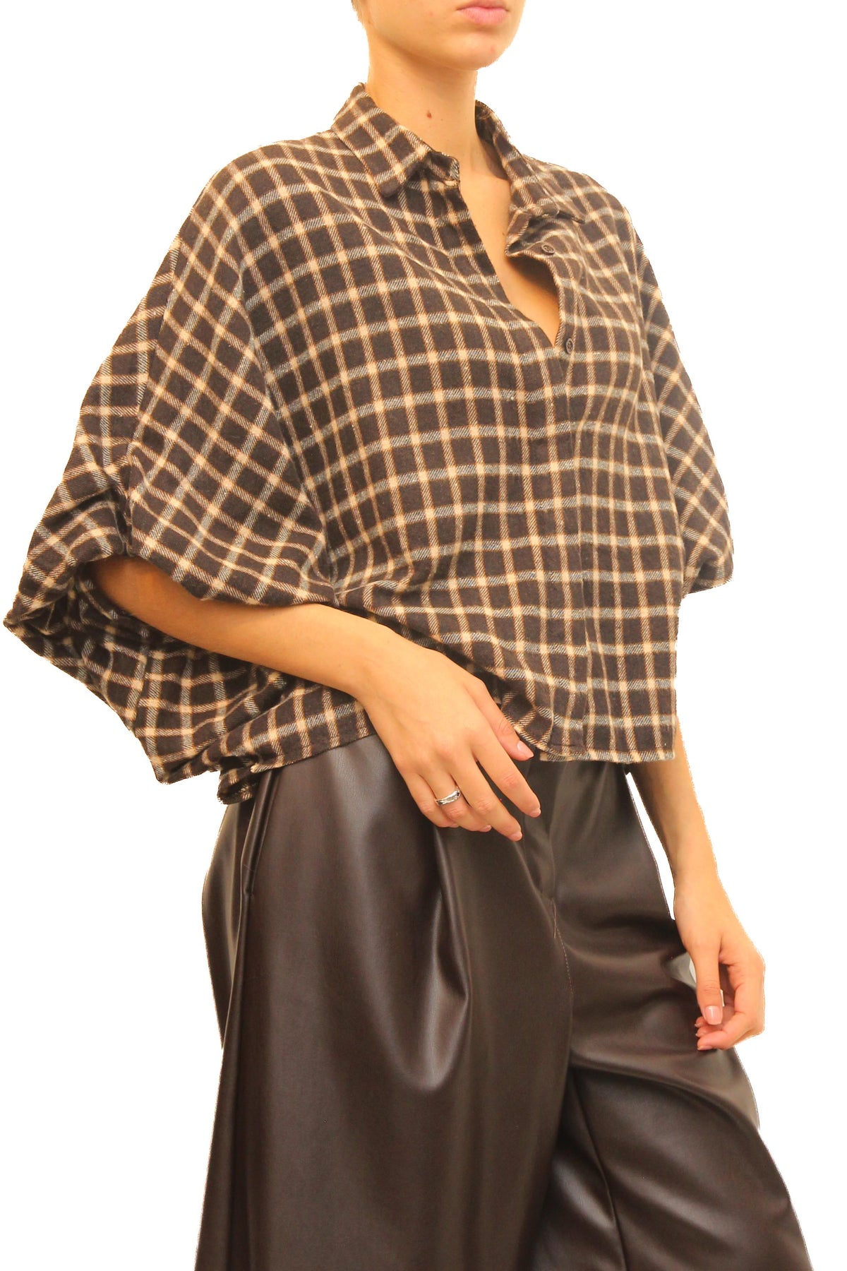 LEVH - Camicia Cenyan - QUADRO MARRONE