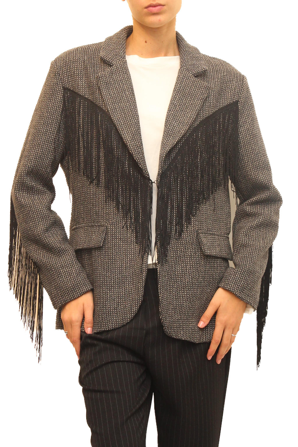 LEVH - Blazer Brianna - Melange bianco/nero