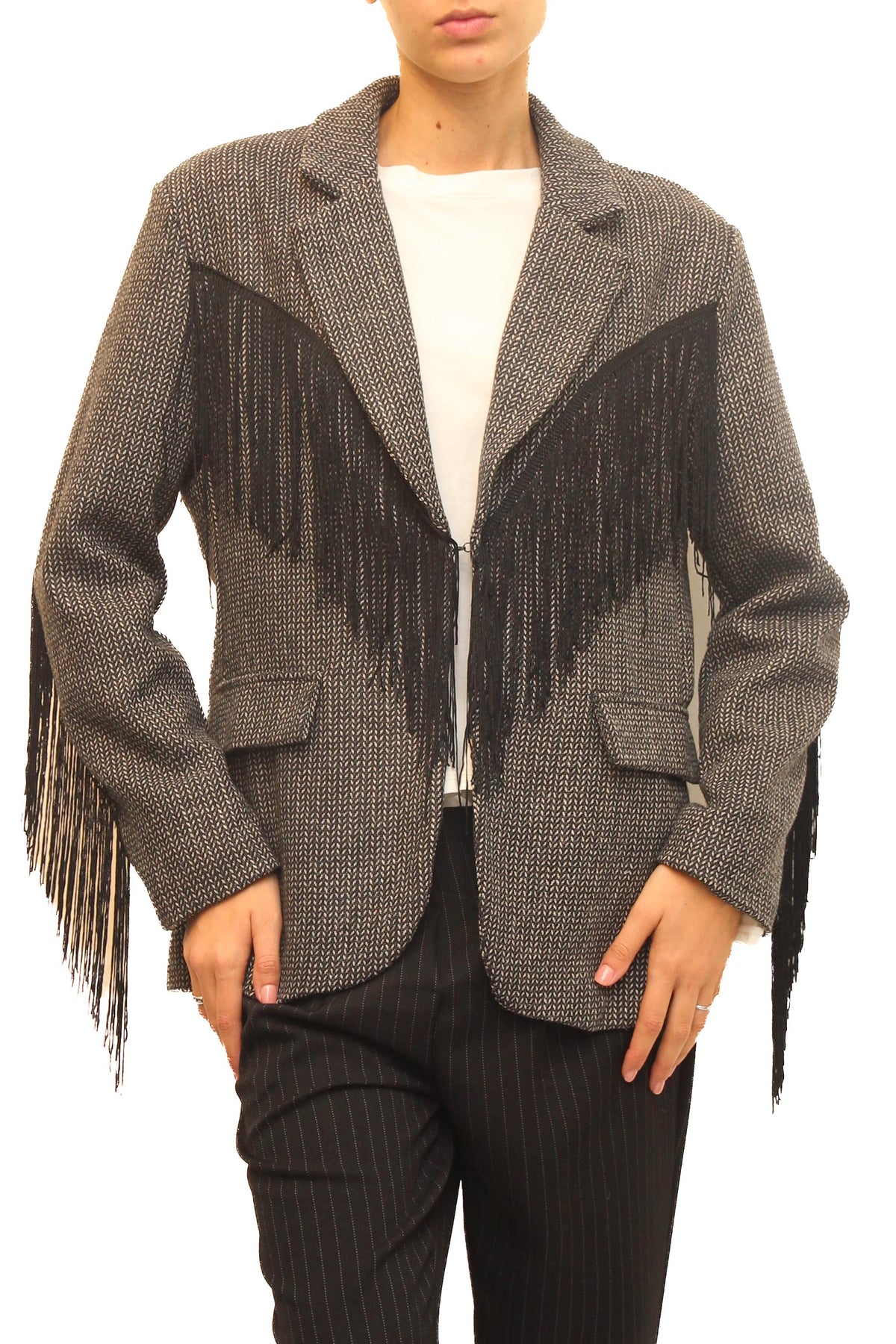 LEVH - Blazer Brianna - Melange bianco/nero