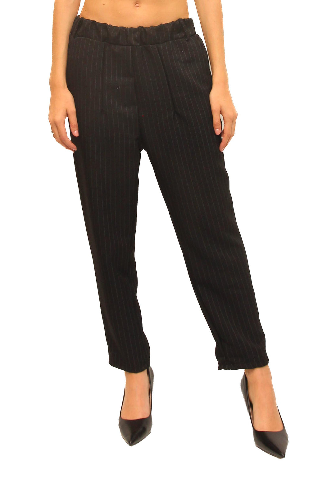 LEVH - Pantalone Pakse - Gessato nero/bianco