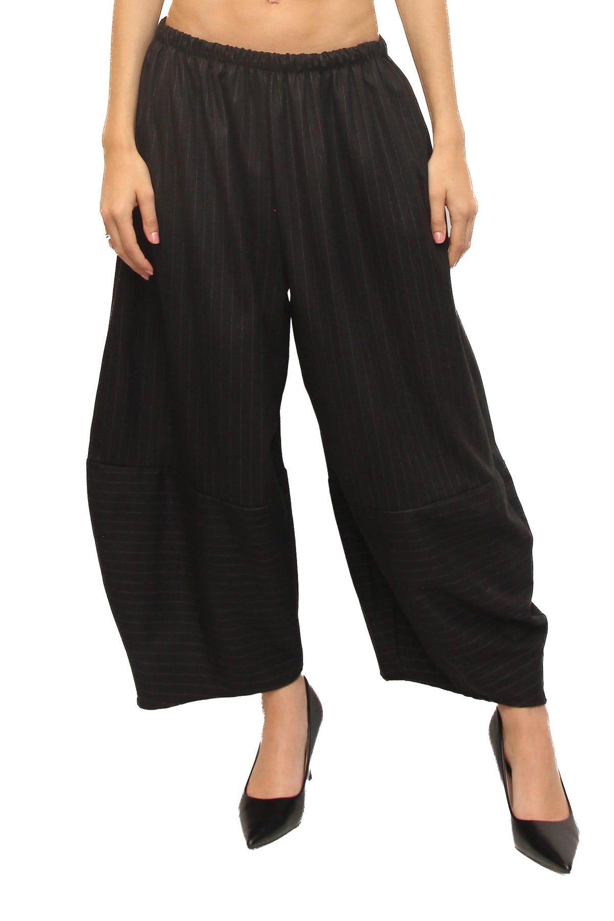 LEVH - Pantalone Pegu - Gessato nero/bianco