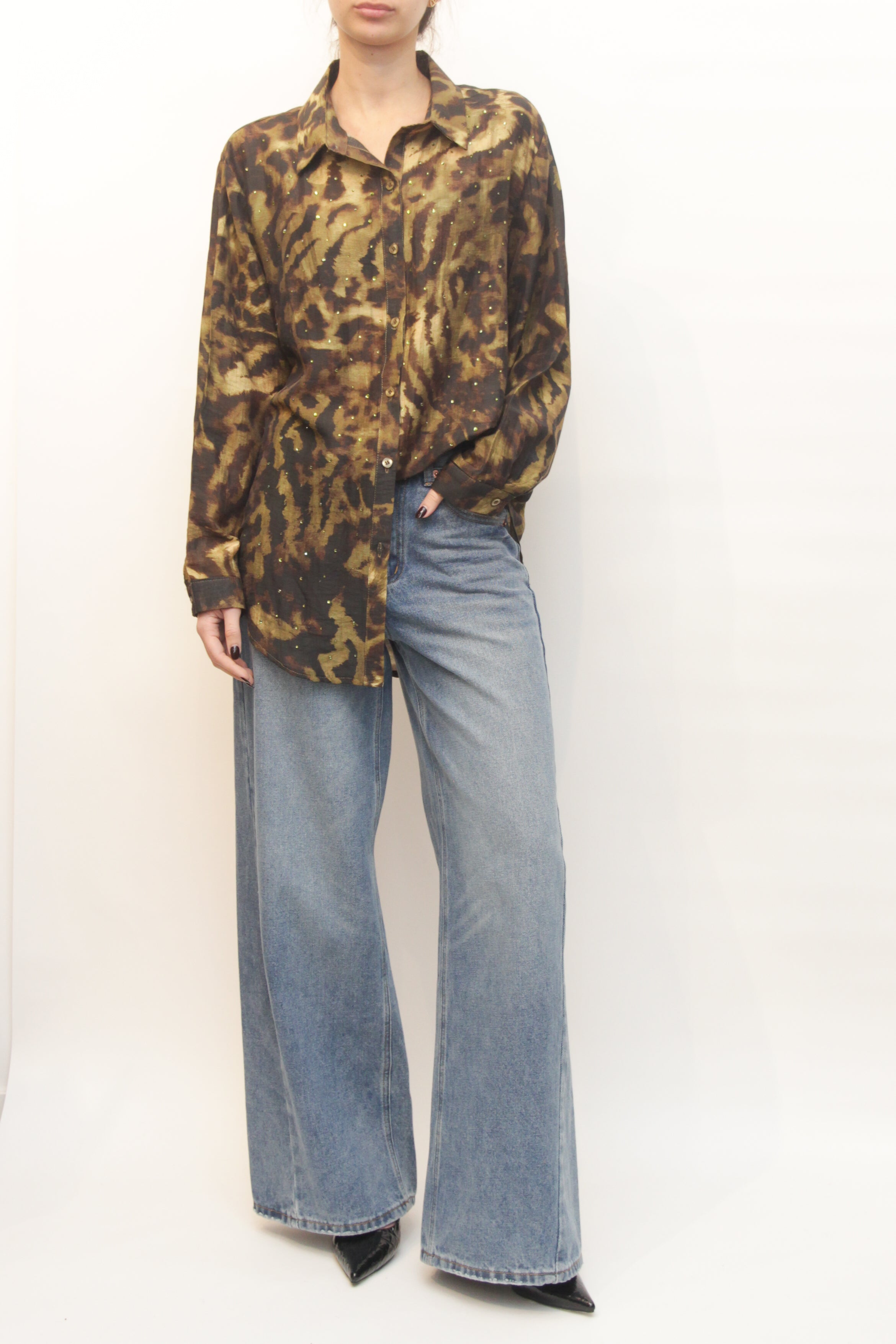 LEVH - Camicia Kendall - Animalier verde/marrone