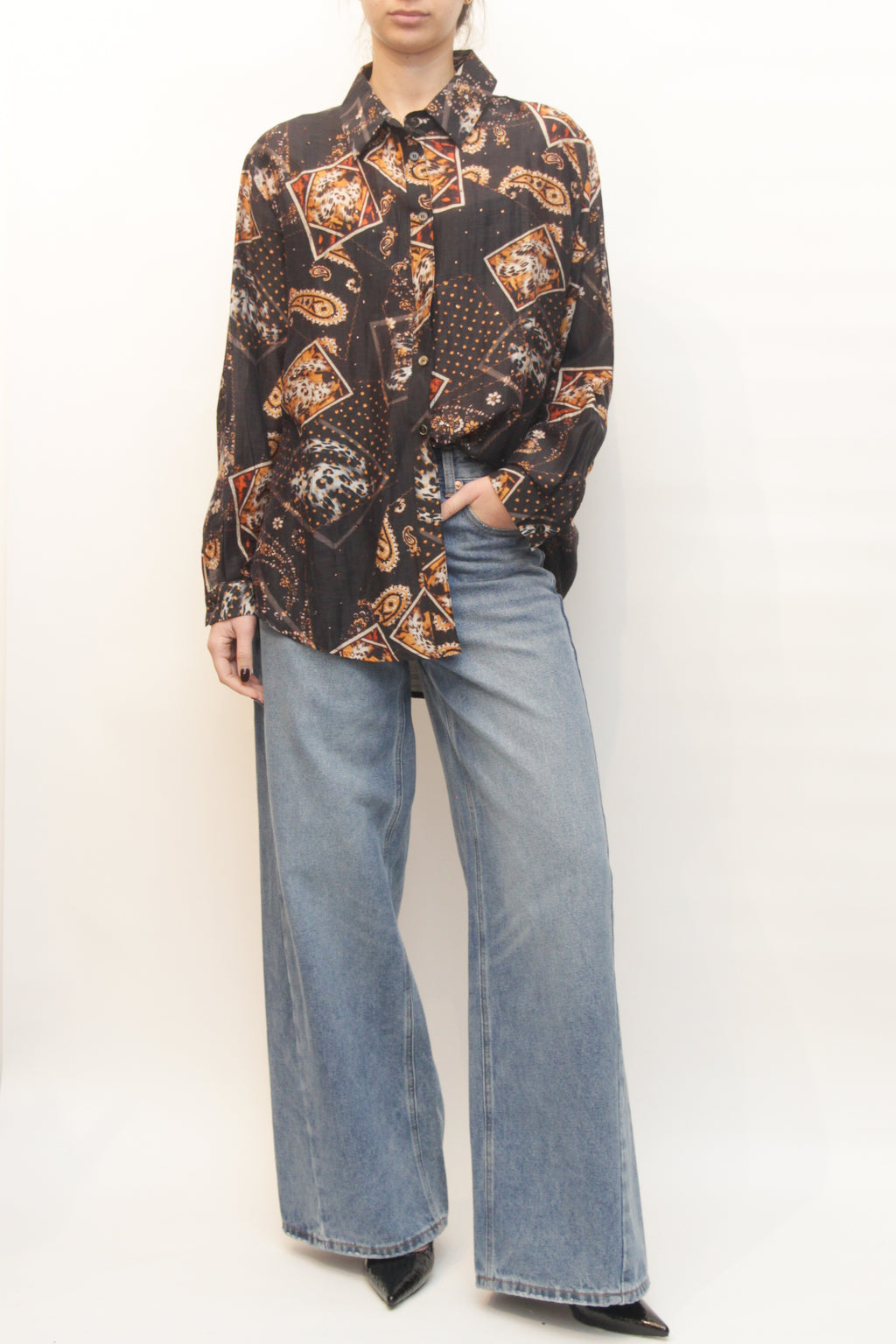 LEVH - Camicia Kendall - fantasia nero/ruggine