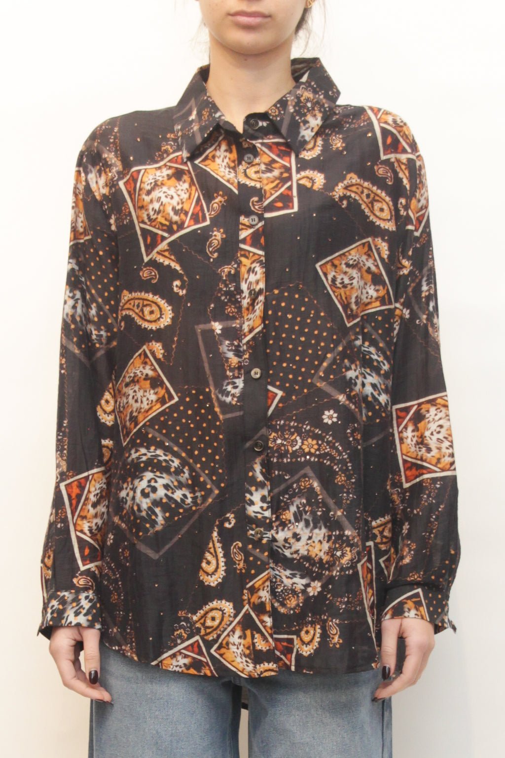 LEVH - Camicia Kendall - fantasia nero/ruggine