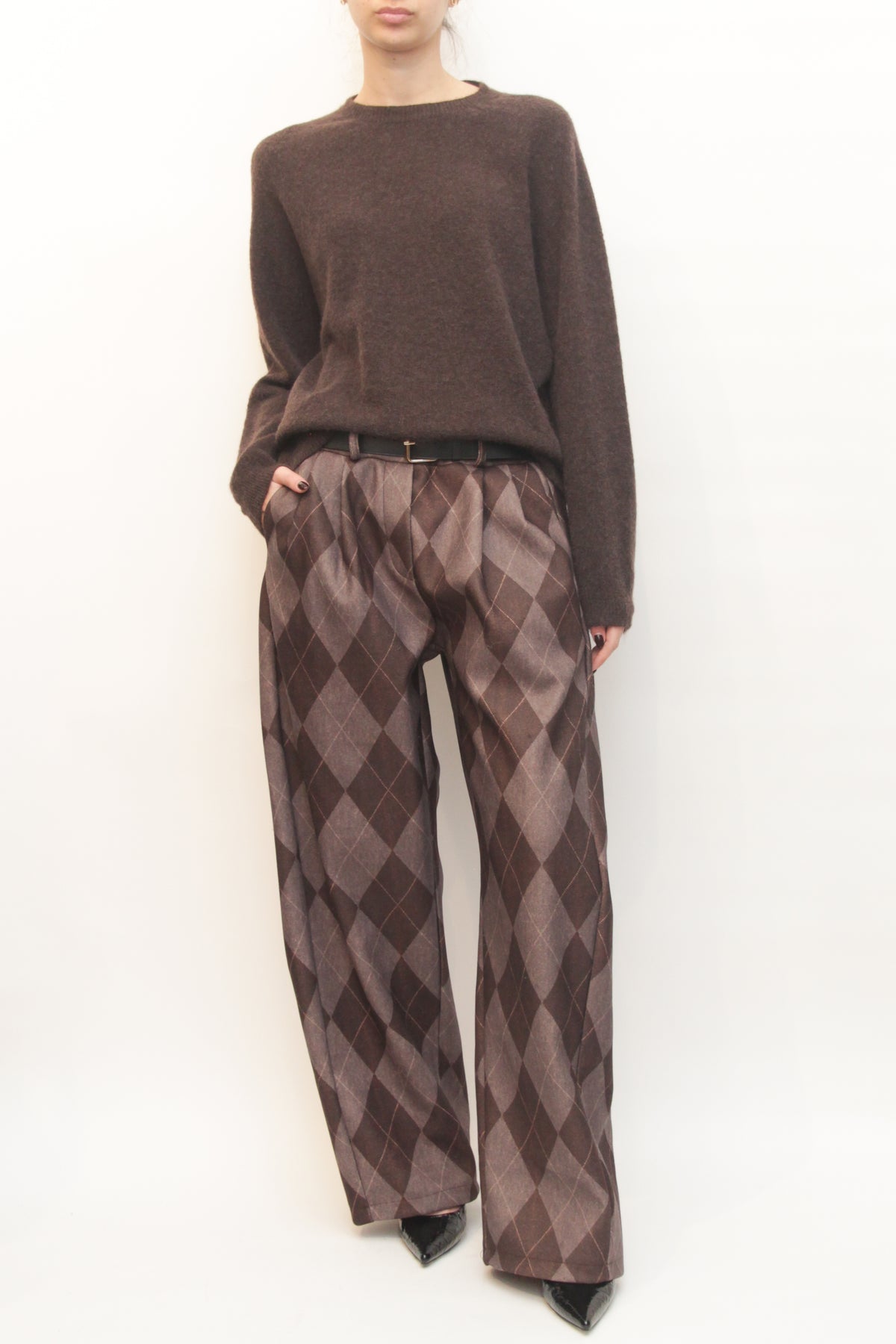 LEVH - Pantalone Carey - ROMBO MARRONE/FANGO