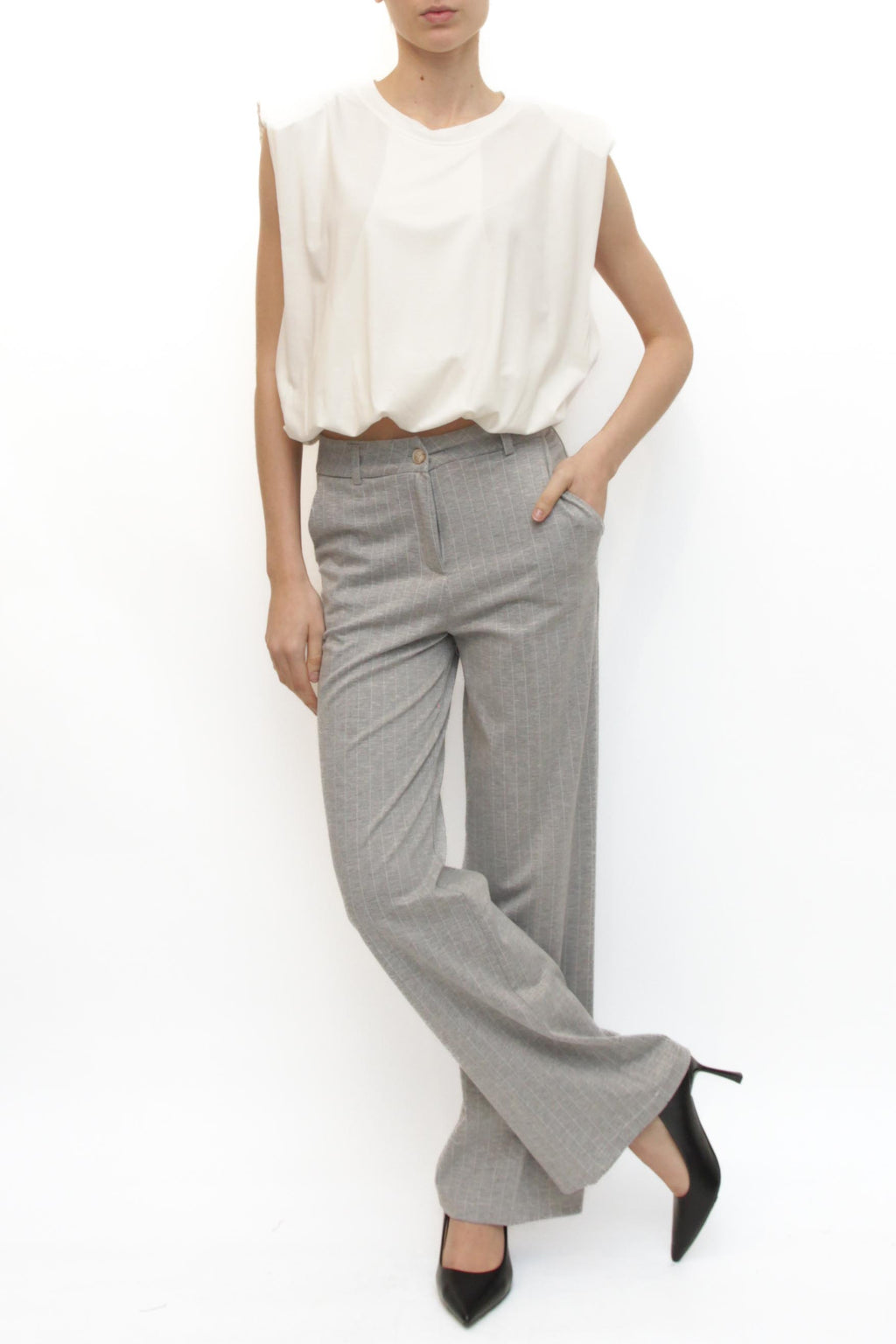 LEVH - Pantalone Pax - GESSATO GRIGIO CH/BIANCO