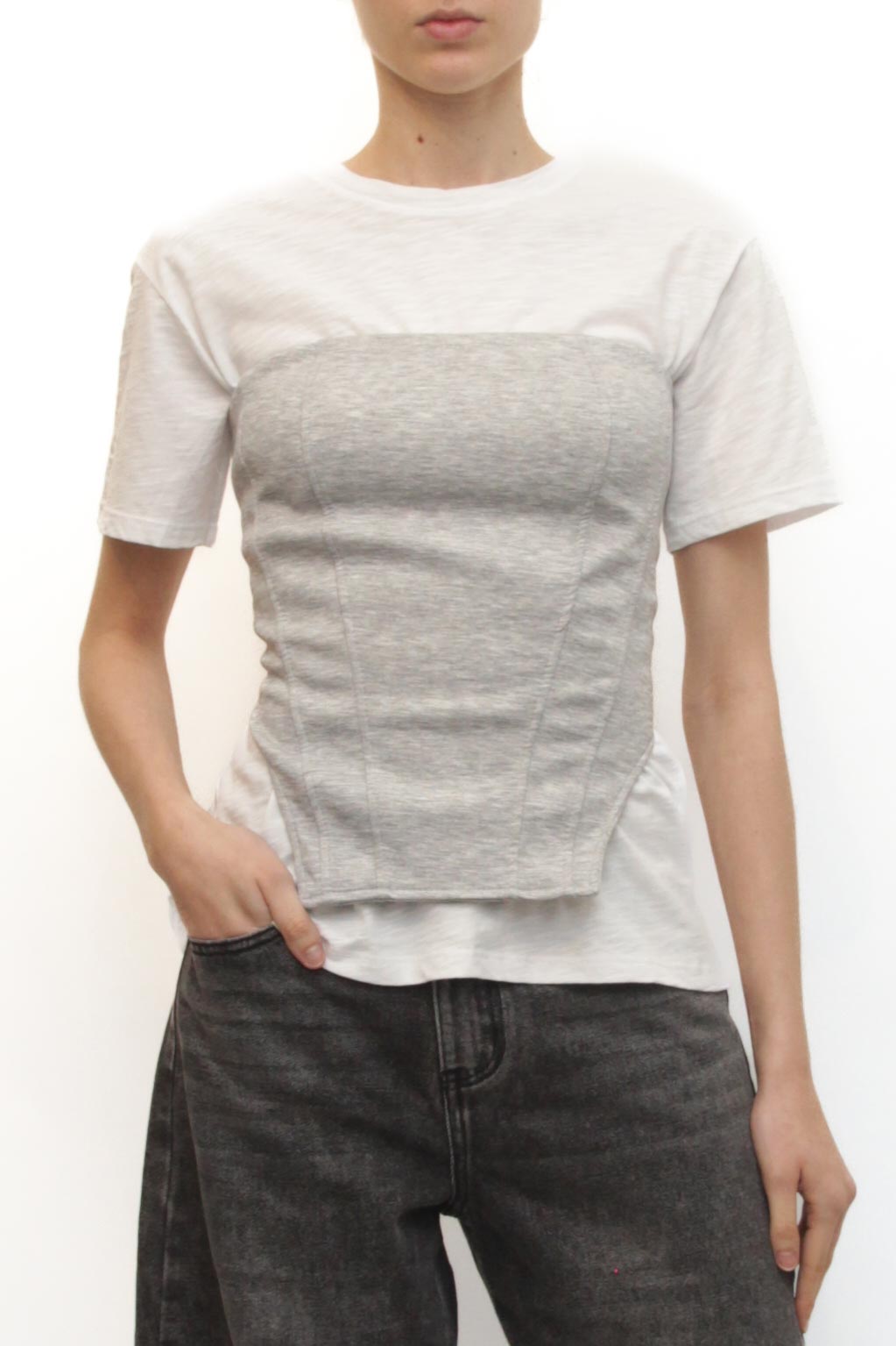 LEVH - Top Taskent - GRIGIO CHIARO