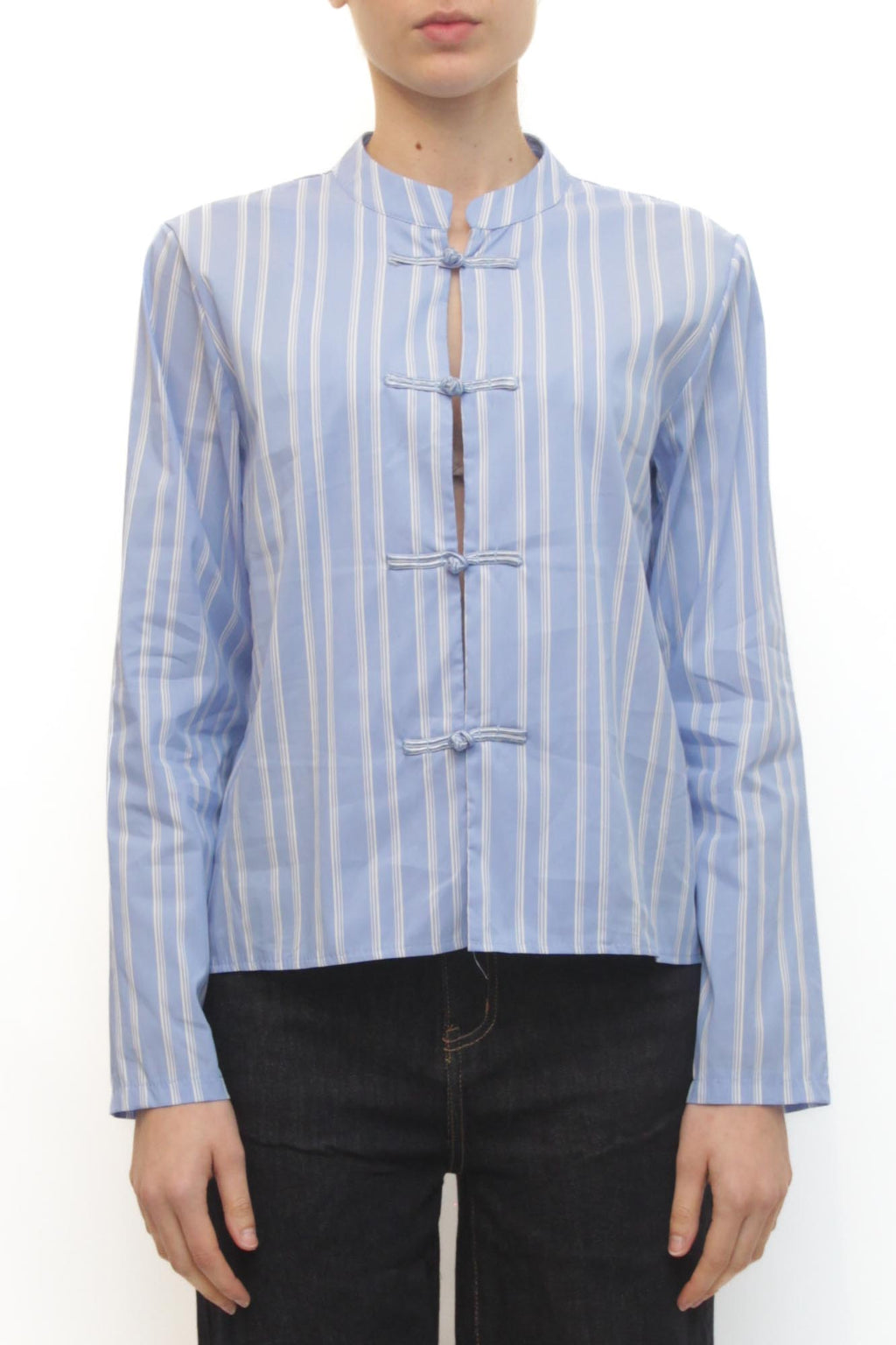 LEVH - Camicia Carolina - RIGA CELESTE/BIANCO