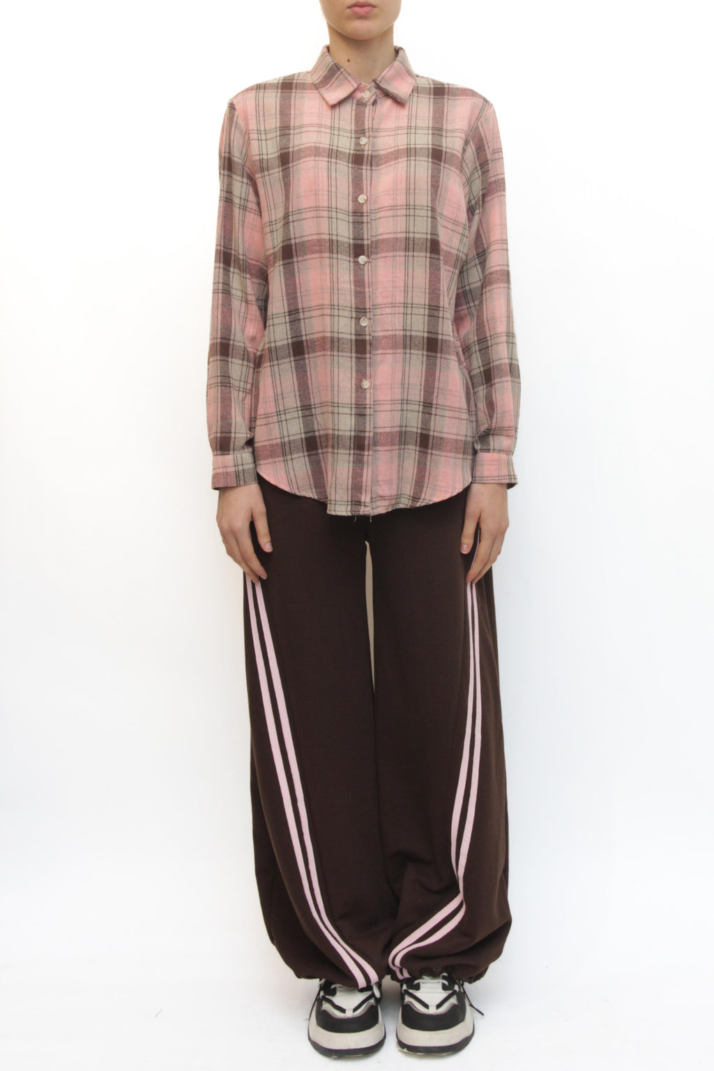 LEVH - Camicia Carola - QUADRO ROSA/MARRONE