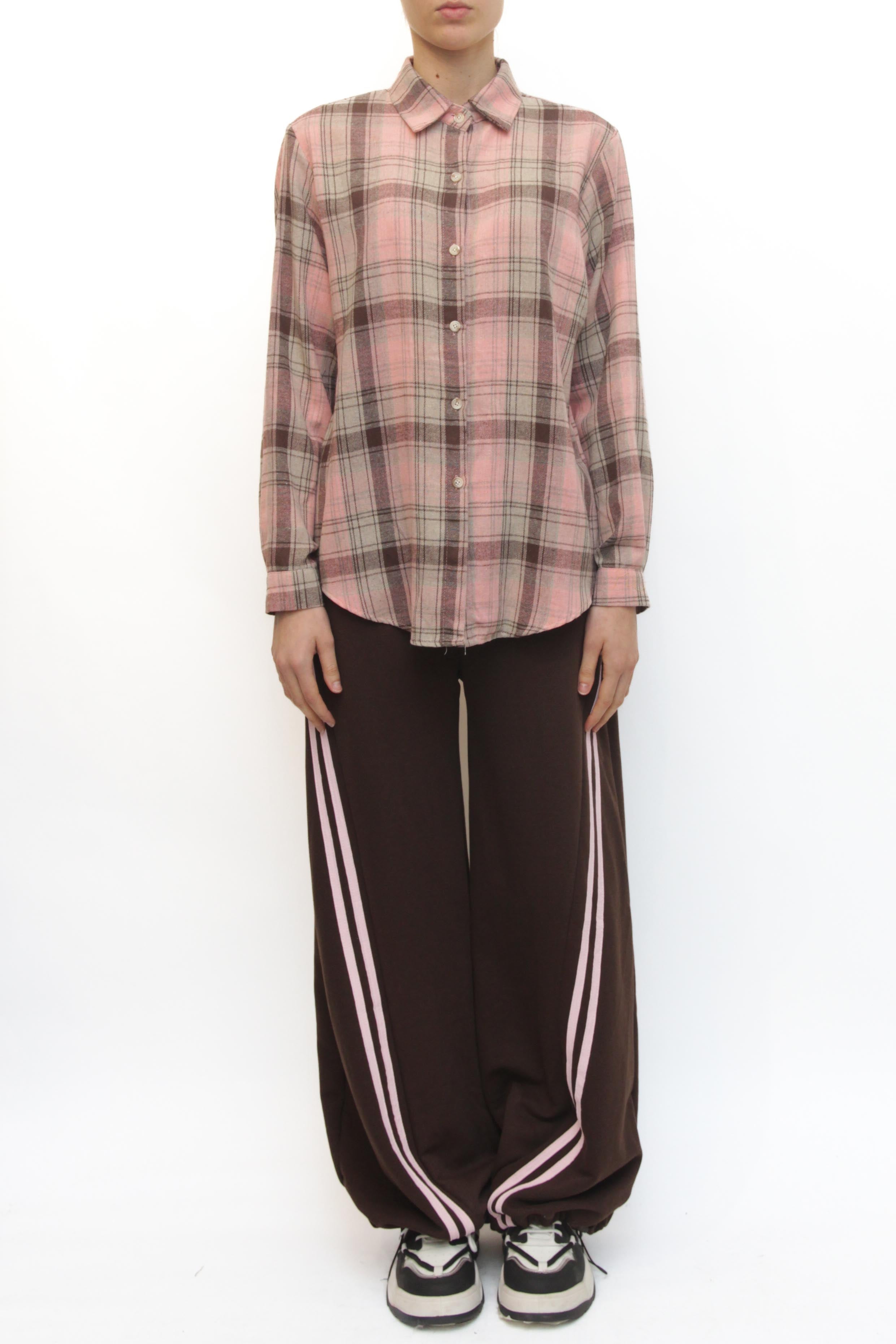 LEVH - Camicia Carola - QUADRO ROSA/MARRONE