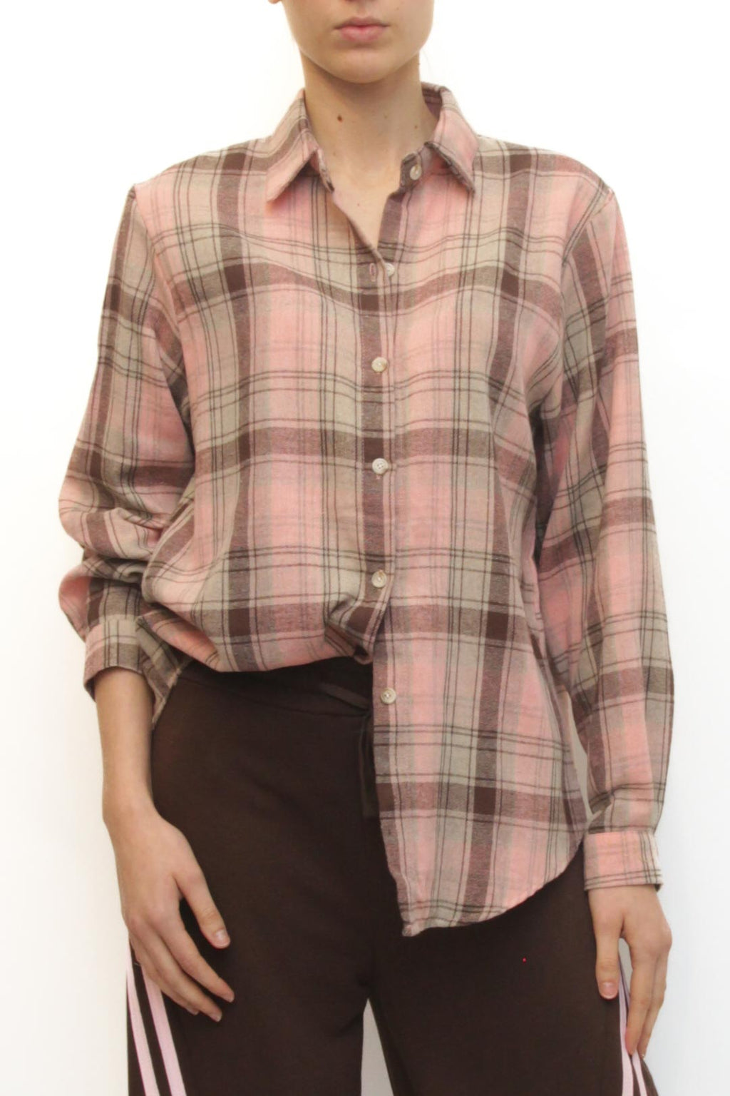 LEVH - Camicia Carola - QUADRO ROSA/MARRONE