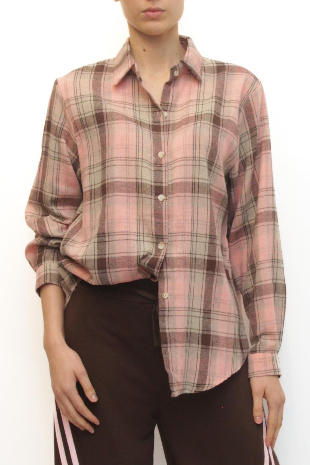 LEVH - Camicia Carola - QUADRO ROSA/MARRONE