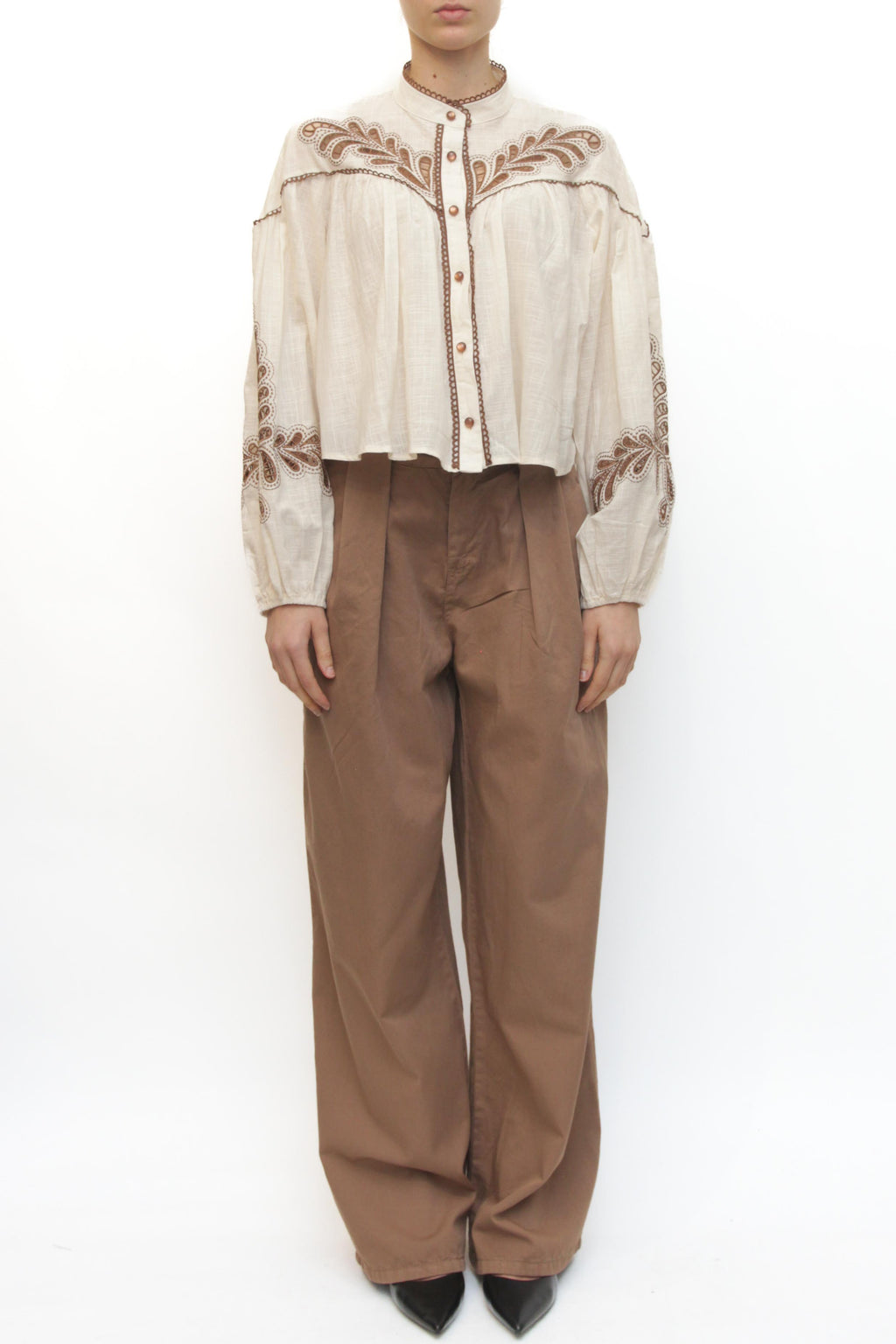 LEVH - Camicia Cassie - BEIGE/MARRONE