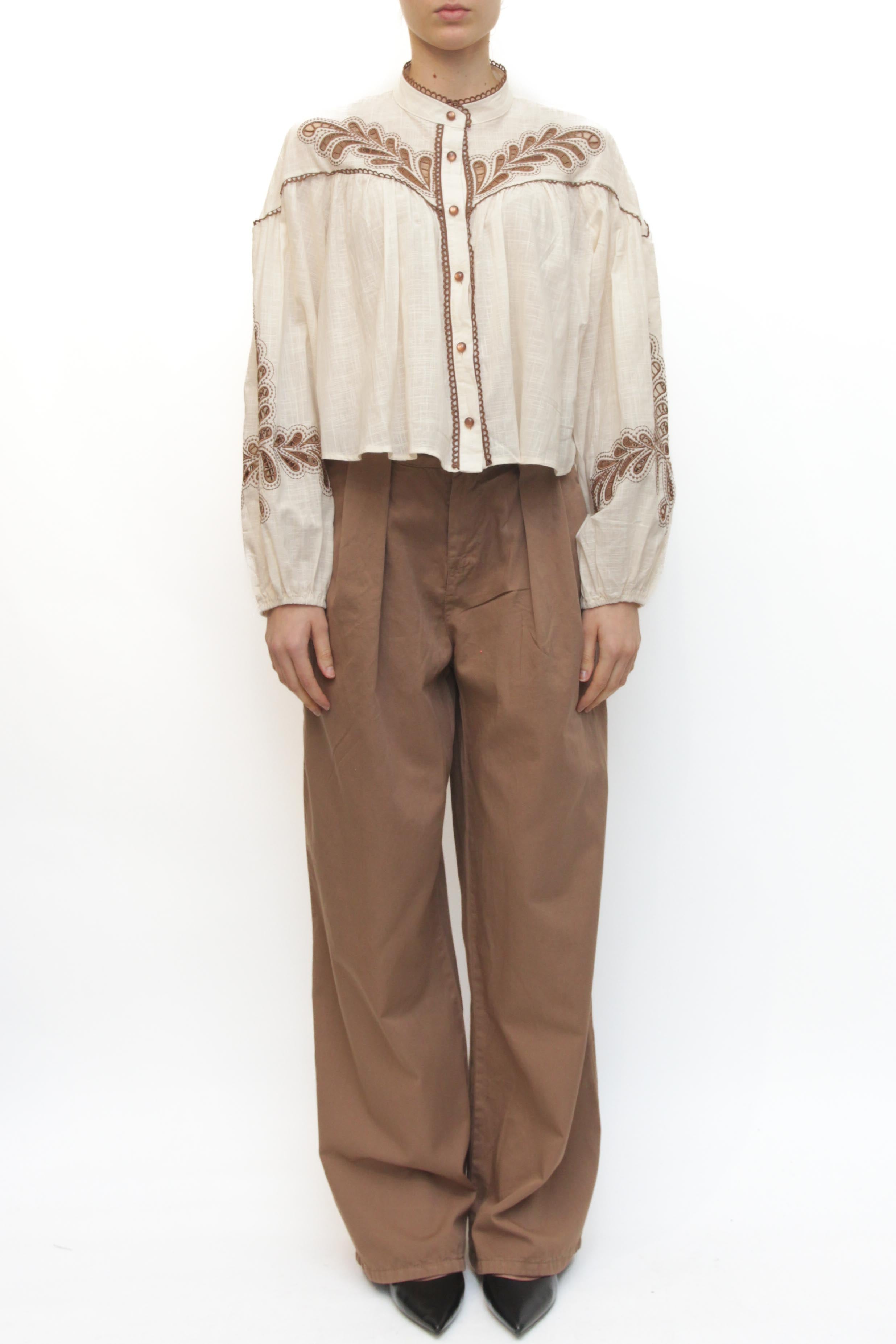 LEVH - Camicia Cassie - BEIGE/MARRONE