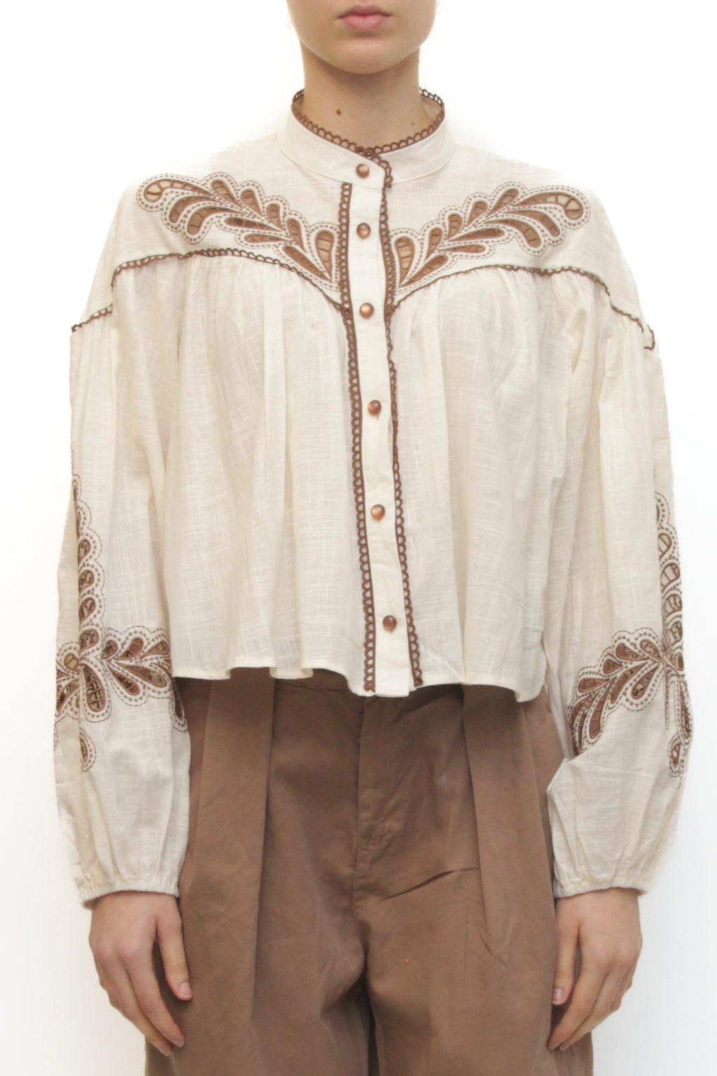 LEVH - Camicia Cassie - BEIGE/MARRONE