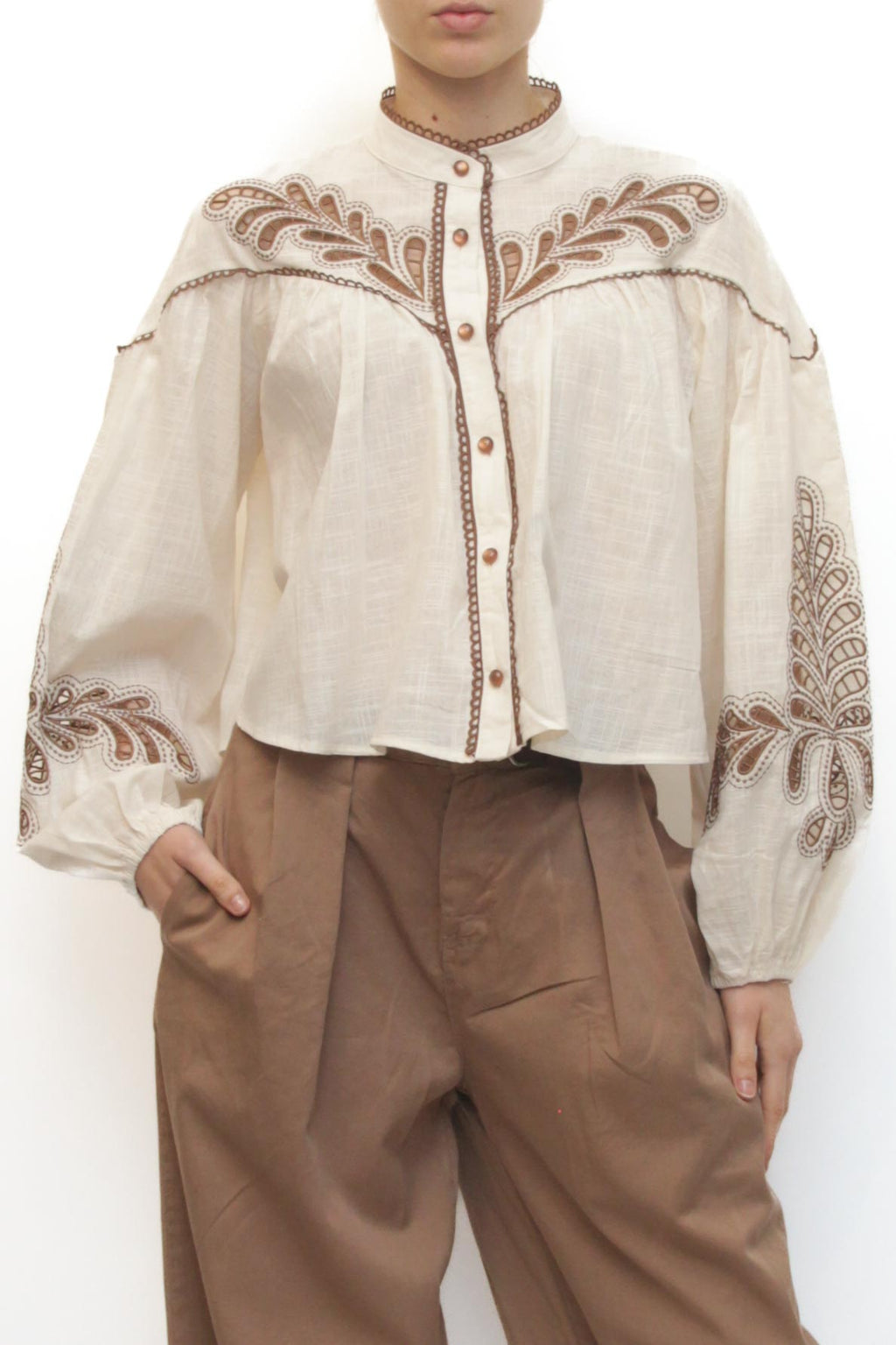 LEVH - Camicia Cassie - BEIGE/MARRONE