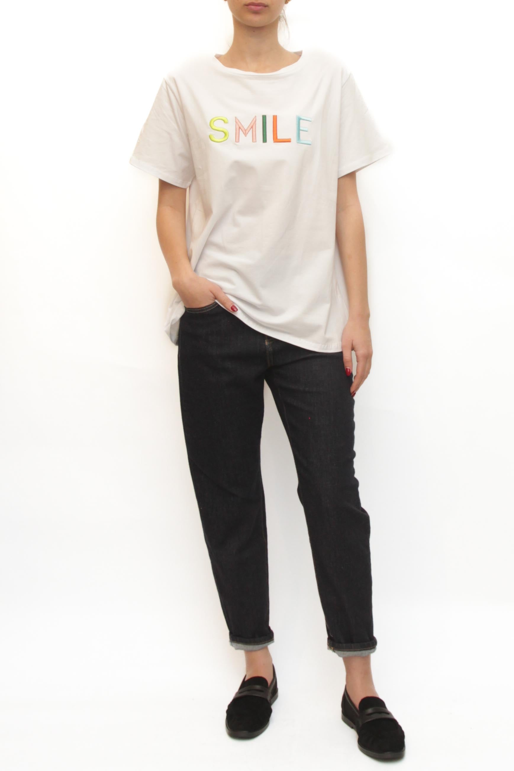 LEVH - T-shirt Smile - BIANCO