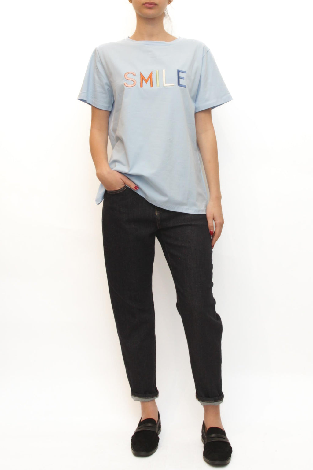 LEVH - T-shirt Smile - CELESTE