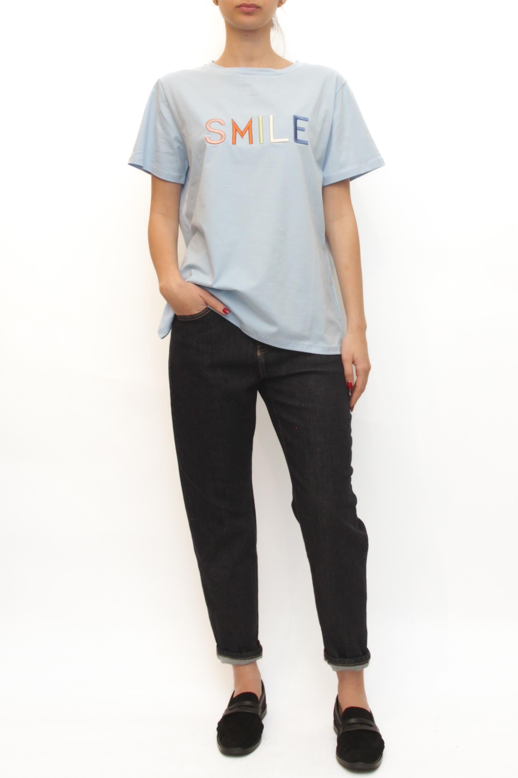 LEVH - T-shirt Smile - CELESTE