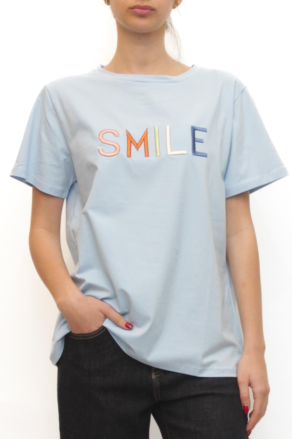 LEVH - T-shirt Smile - CELESTE