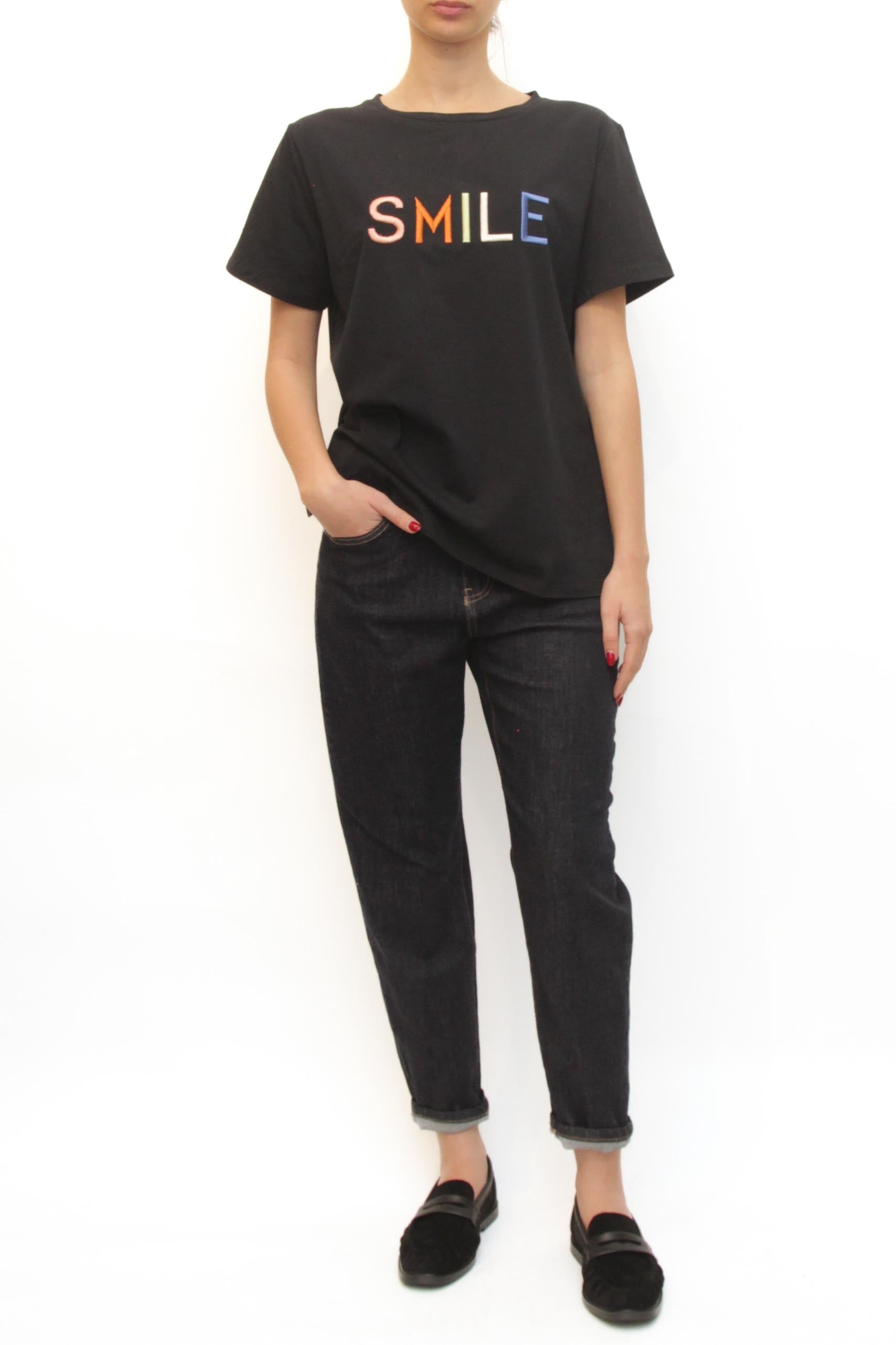 LEVH - T-shirt Smile - NERO