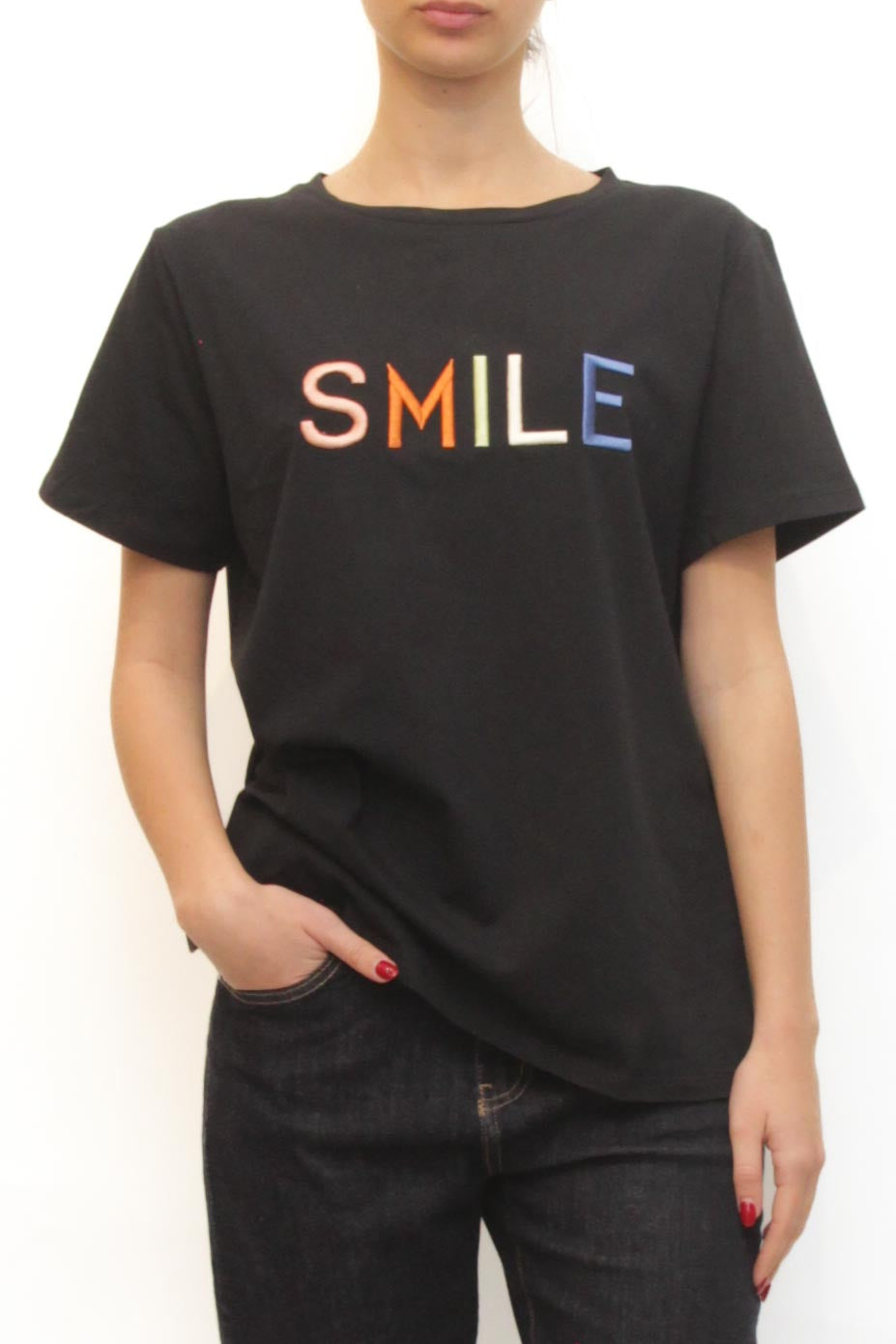 LEVH - T-shirt Smile - NERO