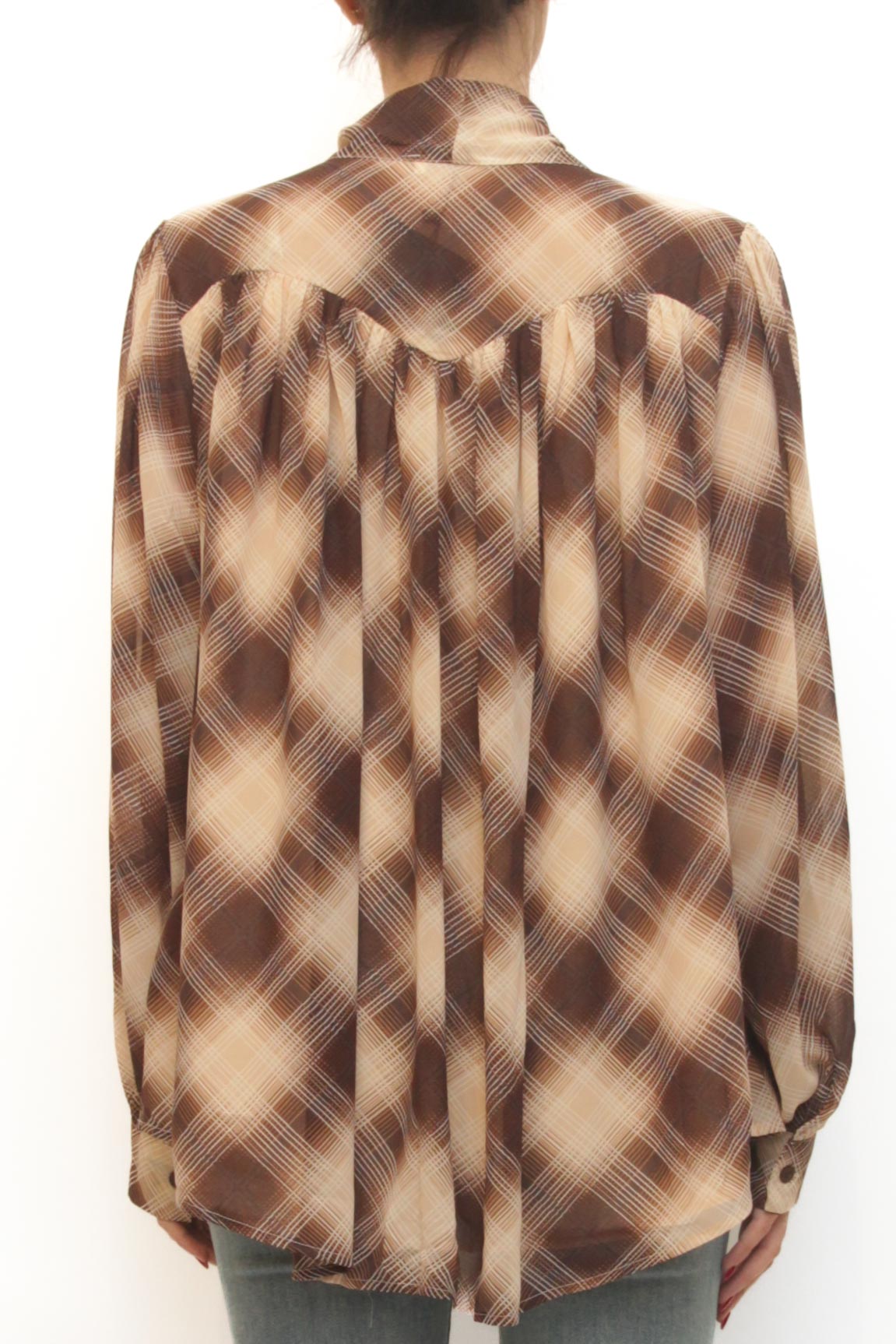 LEVH - Camicia Cathy - QUADRO BEIGE/MARRONE