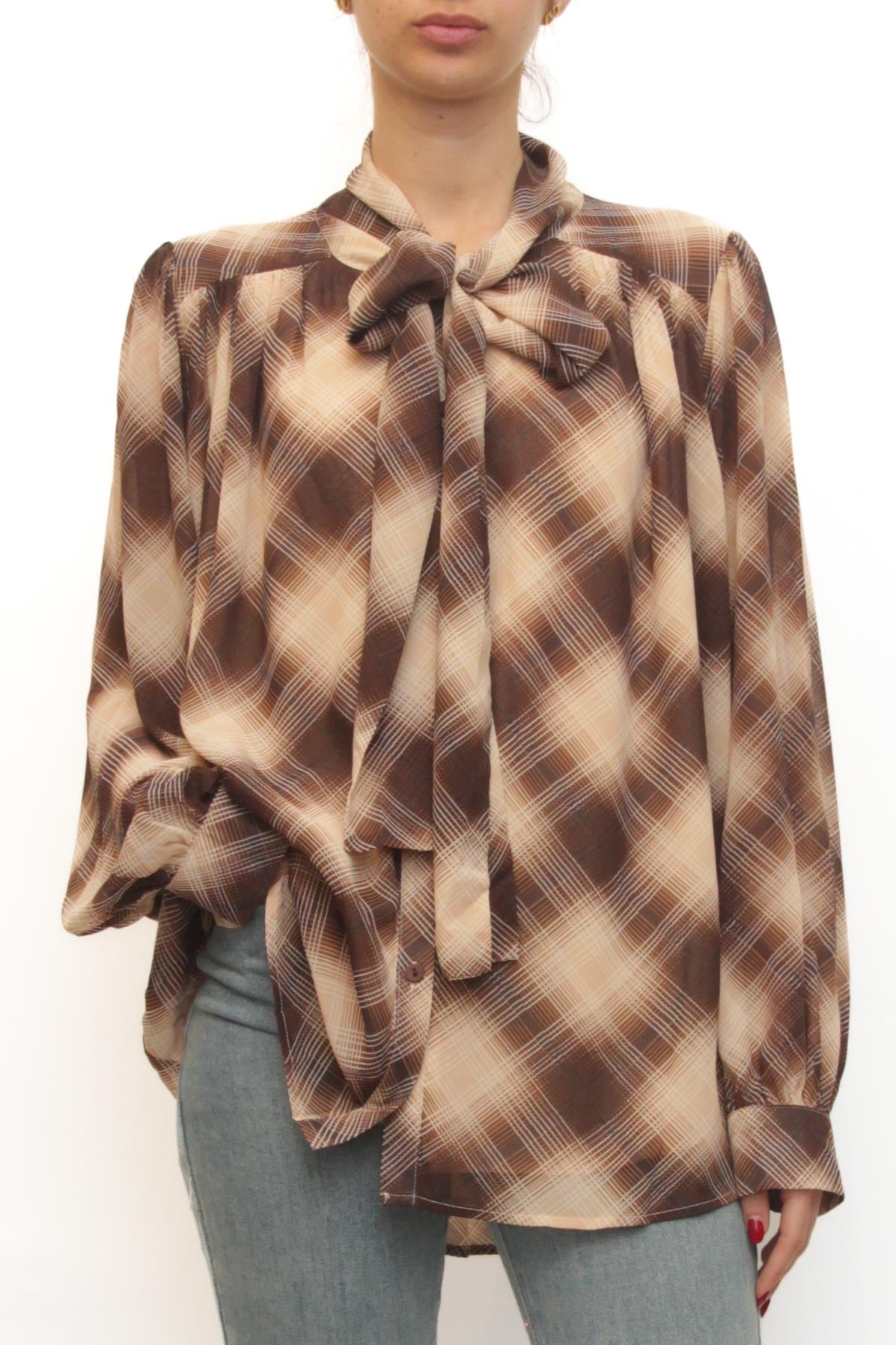 LEVH - Camicia Cathy - QUADRO BEIGE/MARRONE