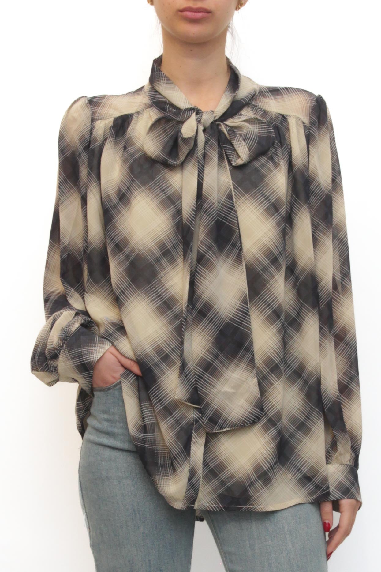 LEVH - Camicia Cathy - QUADRO BLU/BEIGE