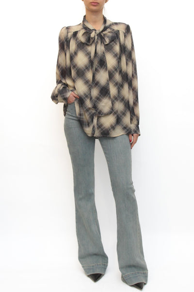 LEVH - Camicia Cathy - QUADRO BLU/BEIGE