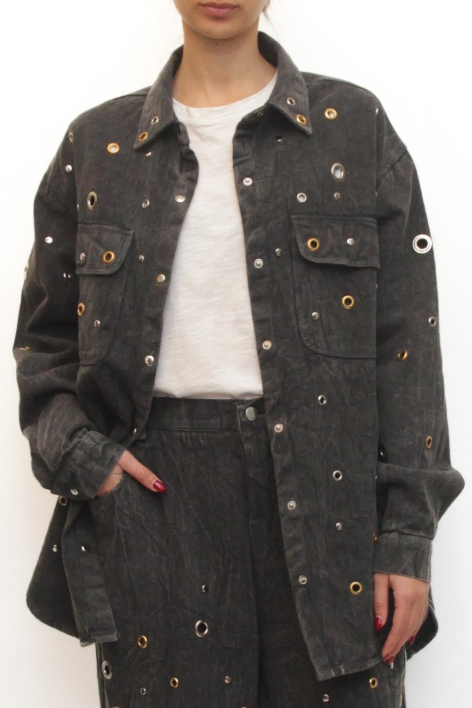 LEVH - Camicia Carly - DENIM MARMORIZZATO