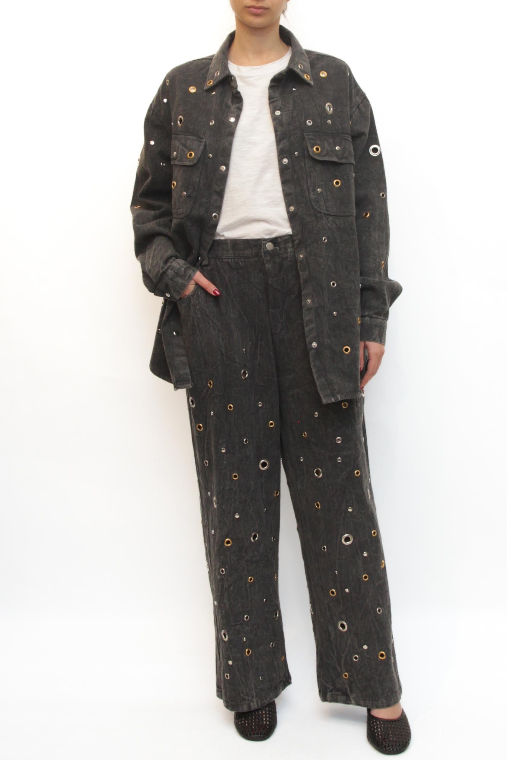 LEVH - Camicia Carly - DENIM MARMORIZZATO