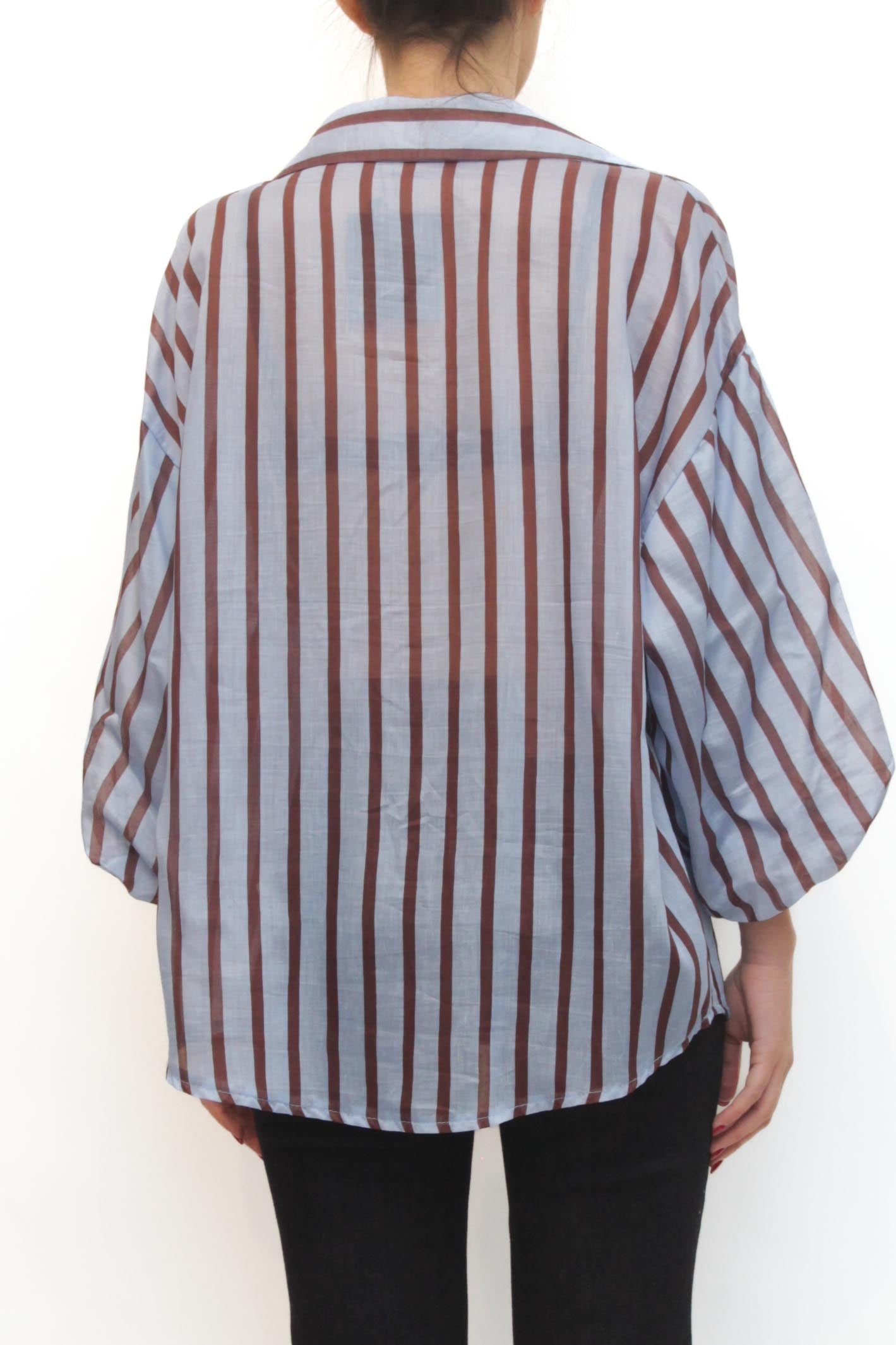 LEVH - Blusa Bénédicte - RIGA CELESTE/VINO