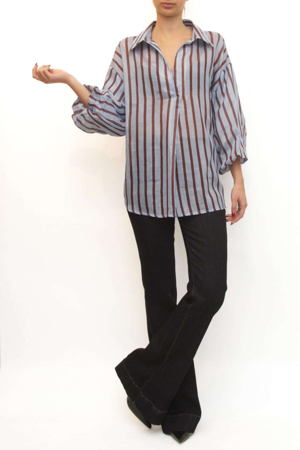 LEVH - Blusa Bénédicte - RIGA CELESTE/VINO