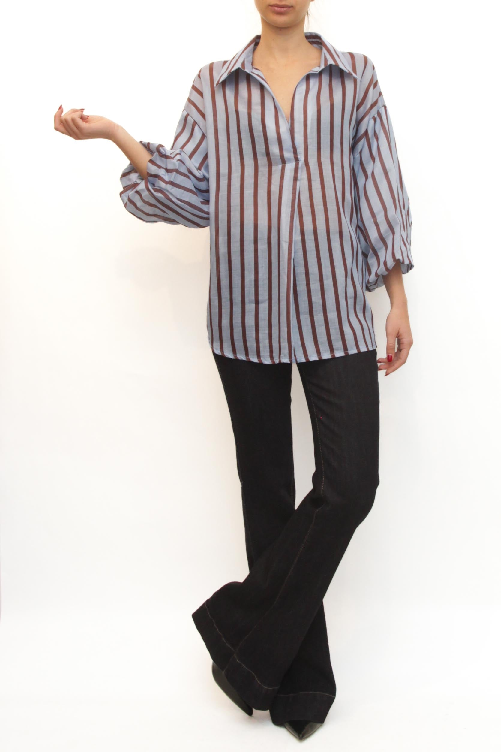 LEVH - Blusa Bénédicte - RIGA CELESTE/VINO