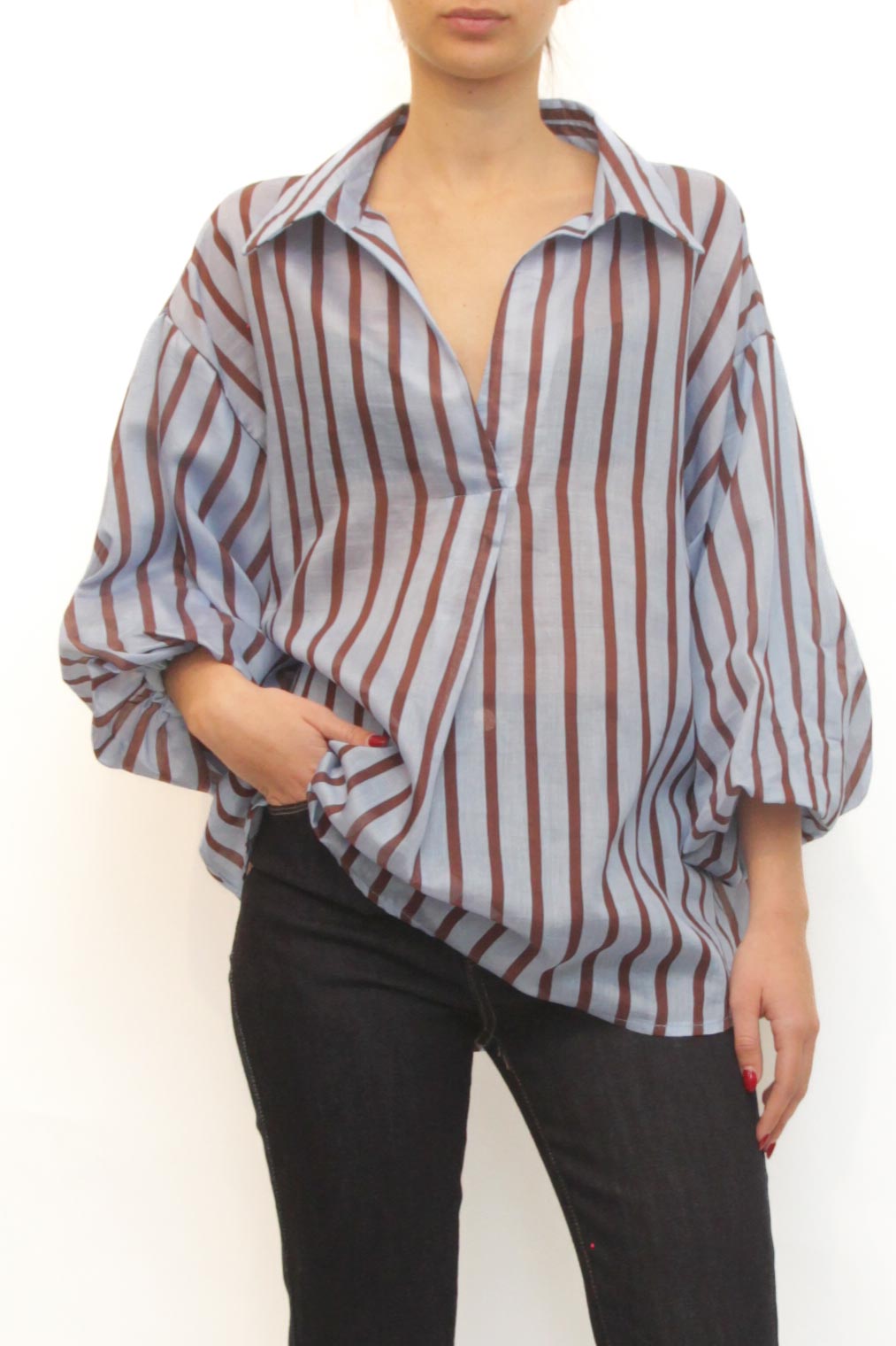 LEVH - Blusa Bénédicte - RIGA CELESTE/VINO