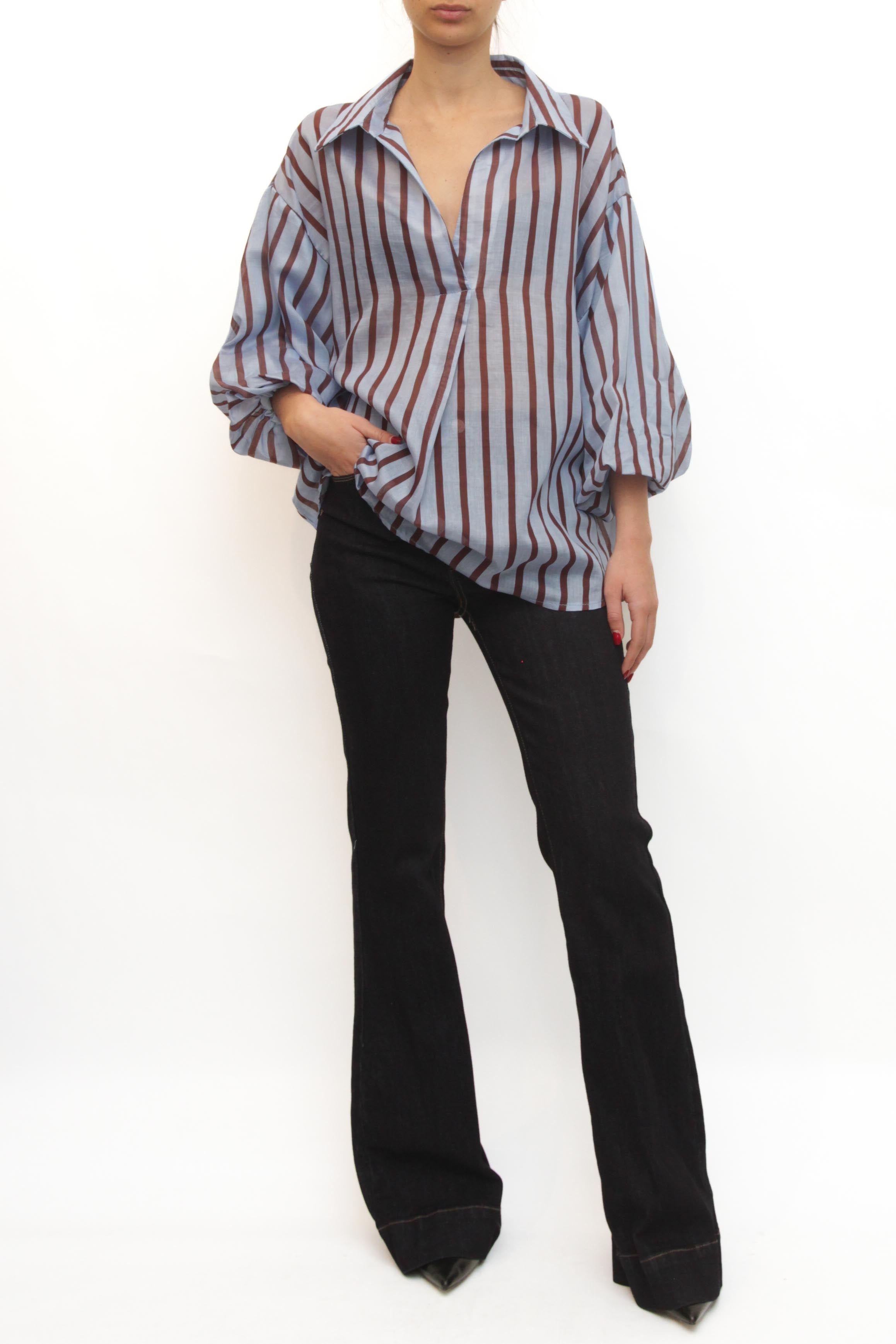 LEVH - Blusa Bénédicte - RIGA CELESTE/VINO