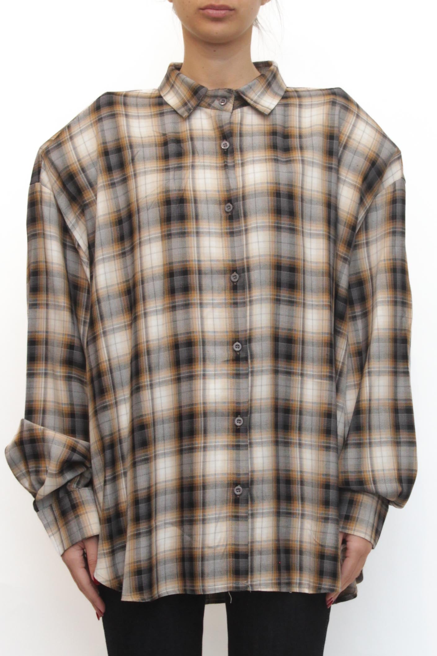 LEVH - Camicia Carmen - QUADRO BEIGE/GRIGIO