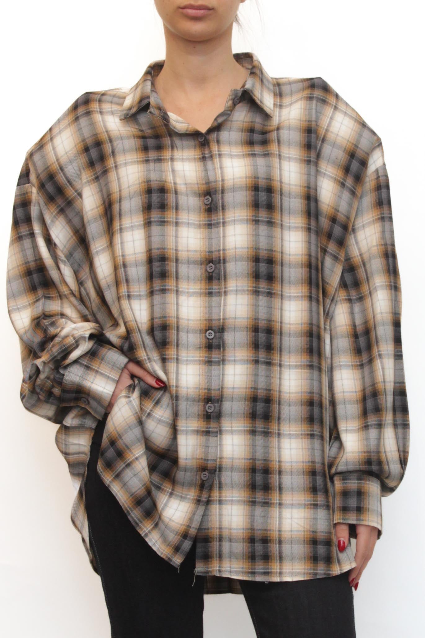 LEVH - Camicia Carmen - QUADRO BEIGE/GRIGIO