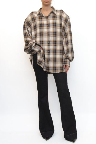 LEVH - Camicia Carmen - QUADRO BEIGE/GRIGIO