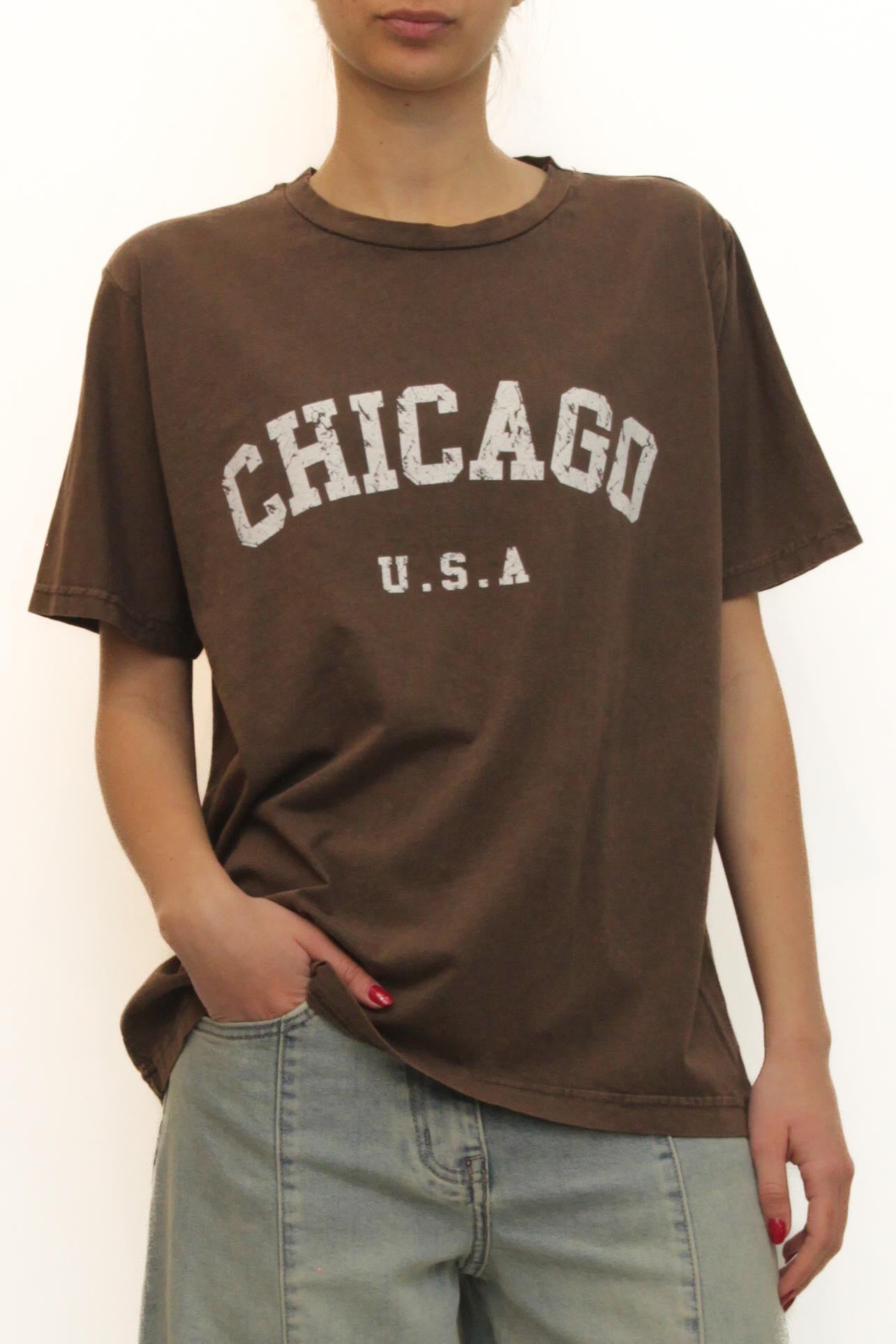 LEVH - T-shirt Chicago - MARRONE