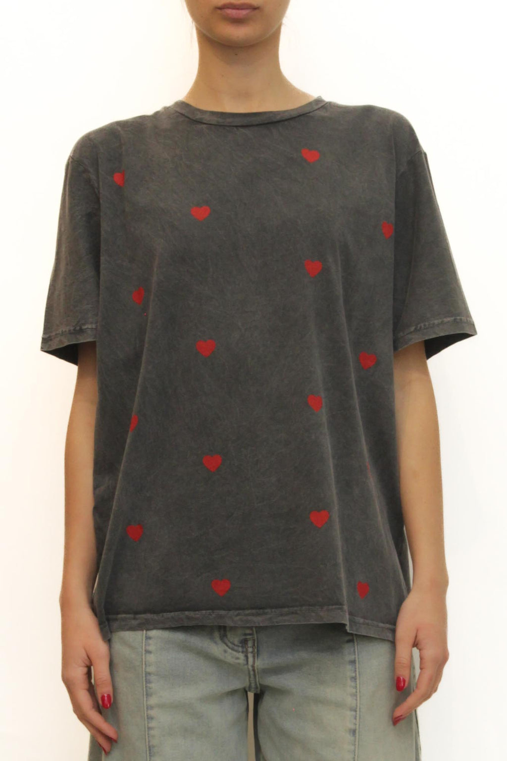 LEVH - T-shirt Cuori - GRIGIO SCURO